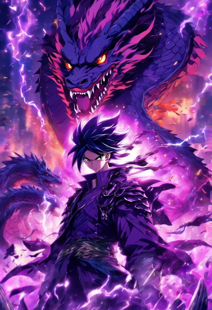 (a-purple-themed,18K resolution,altamente detalhado,master part:1.2),um jovem sinistro vestindo um manto branco,segurando uma espada brilhante roxa,poisonous substances in the air,with a faint ghostly silhouette of a purple dragon hovering over its head.