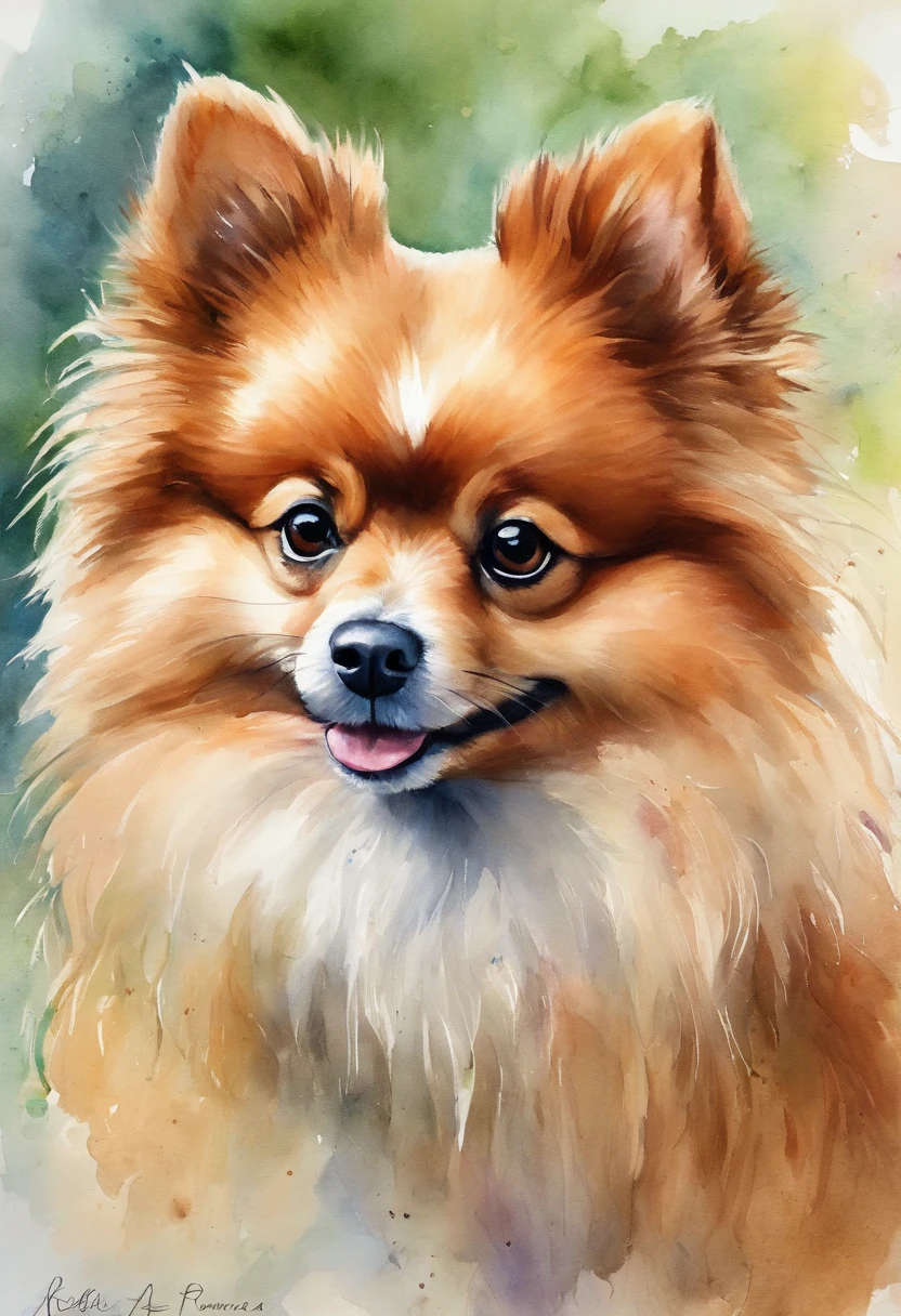 1spitz alemao anao, lulu da pomerania realista estilo pixar disney 3d qualidade 8k