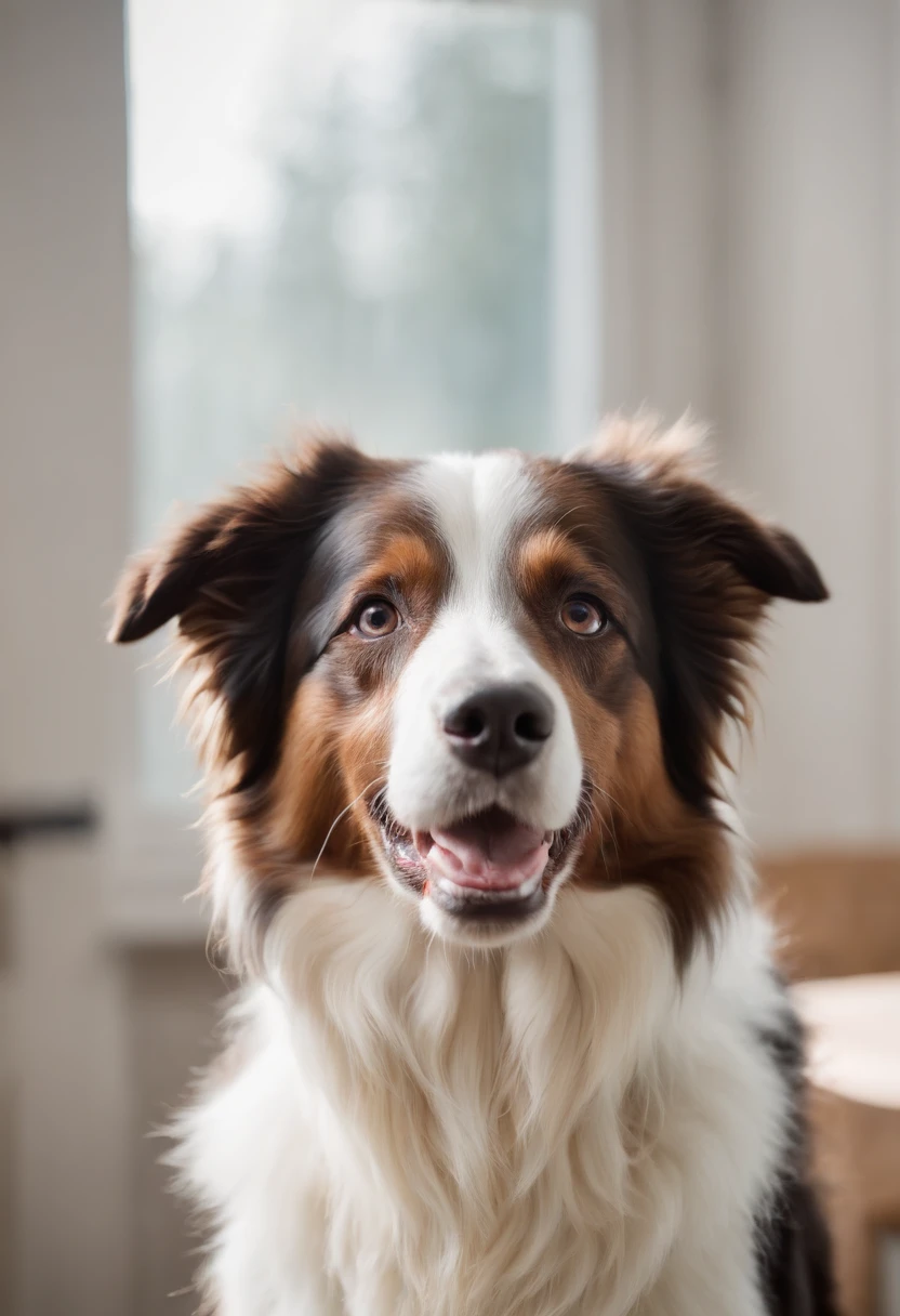 rie uma imagem de clinica veterinaria com um veterinario fazendo vacina em um filhote de border collie