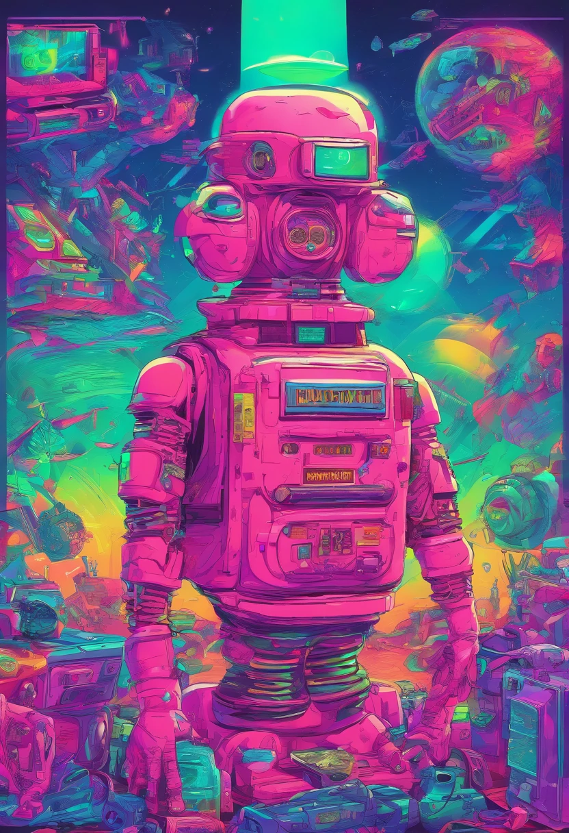retro valvepunk , on battlefield, outdoors, cluttered environment, glass valves, Bender from futurama drinking beer, pensive.
