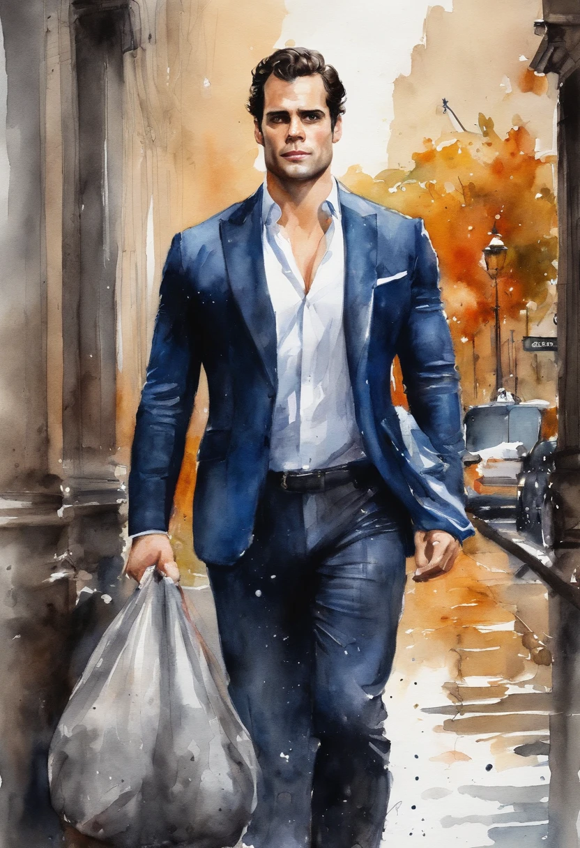 Henry cavill tomando banho na chuva de cuecas