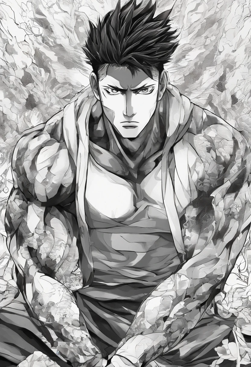 There is a man playing electric guitar on the stage, gigachad muscles, wearing a dull navy trench coat, wearing black shirt as inner, muscular men , male art, eric clapton, Commission for high resolution, Very heavy vignette!!!,hard ,Nothing is worn, Spotlight, slight laugh,veiny muscles,,shaggy lumpy body,Silver Plate Tag Necklace,Dad with extreme muscle mass,Black little long shaved side hair,Cropped beard face,Around 50 years old,tanned brown skin,ultra-detailliert,High quality,Realistic and smooth skin texture,Photorealistic Dandy Guy,Light and shadow