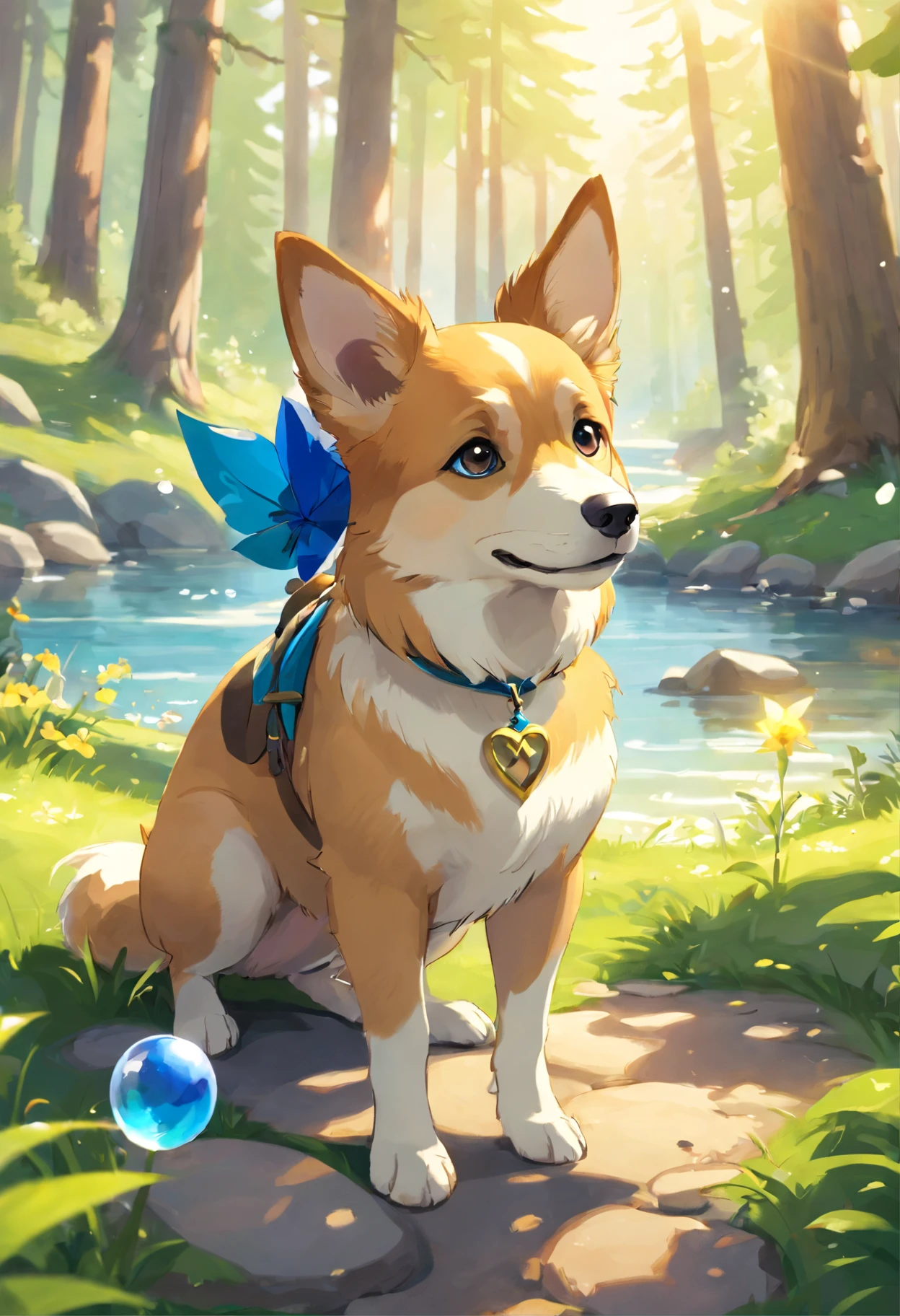 Once upon a time in the serene surroundings of Lake Tahoe, there lived a special pup named Bubbles. Bubbles was no ordinary dog; he was a Borgie, a mix of a Corgi and a Border Collie. With his short legs and fluffy coat, he was as cute as a button. But what made Bubbles truly special was his big heart and his love for helping others.