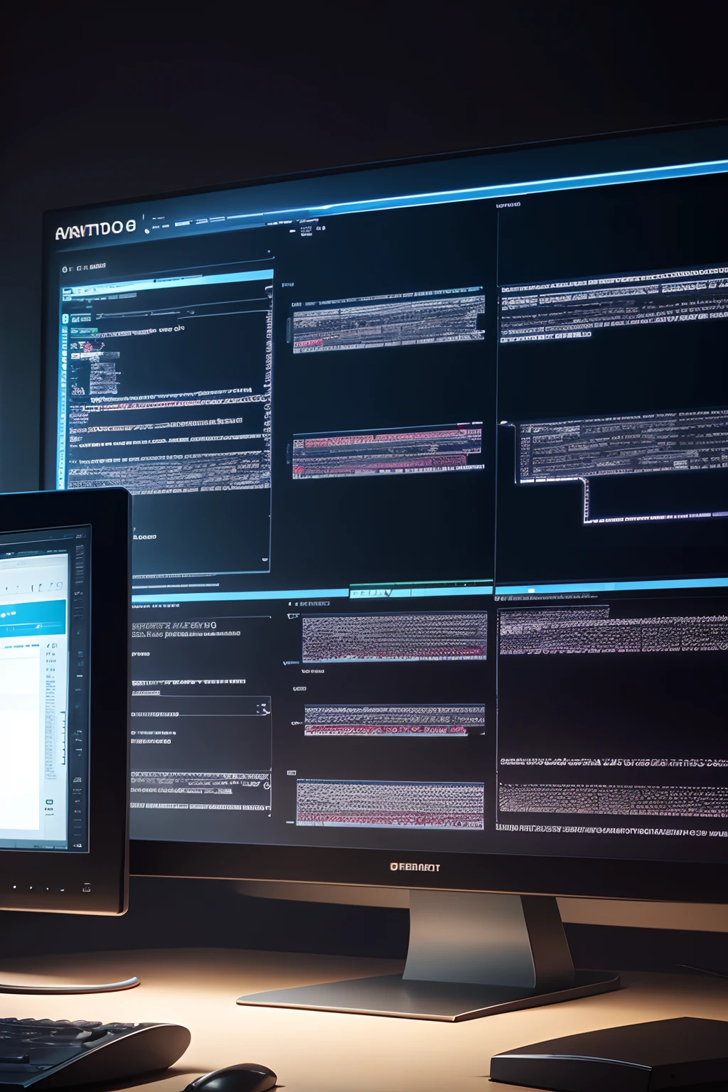 Monitor with programming codes written in English