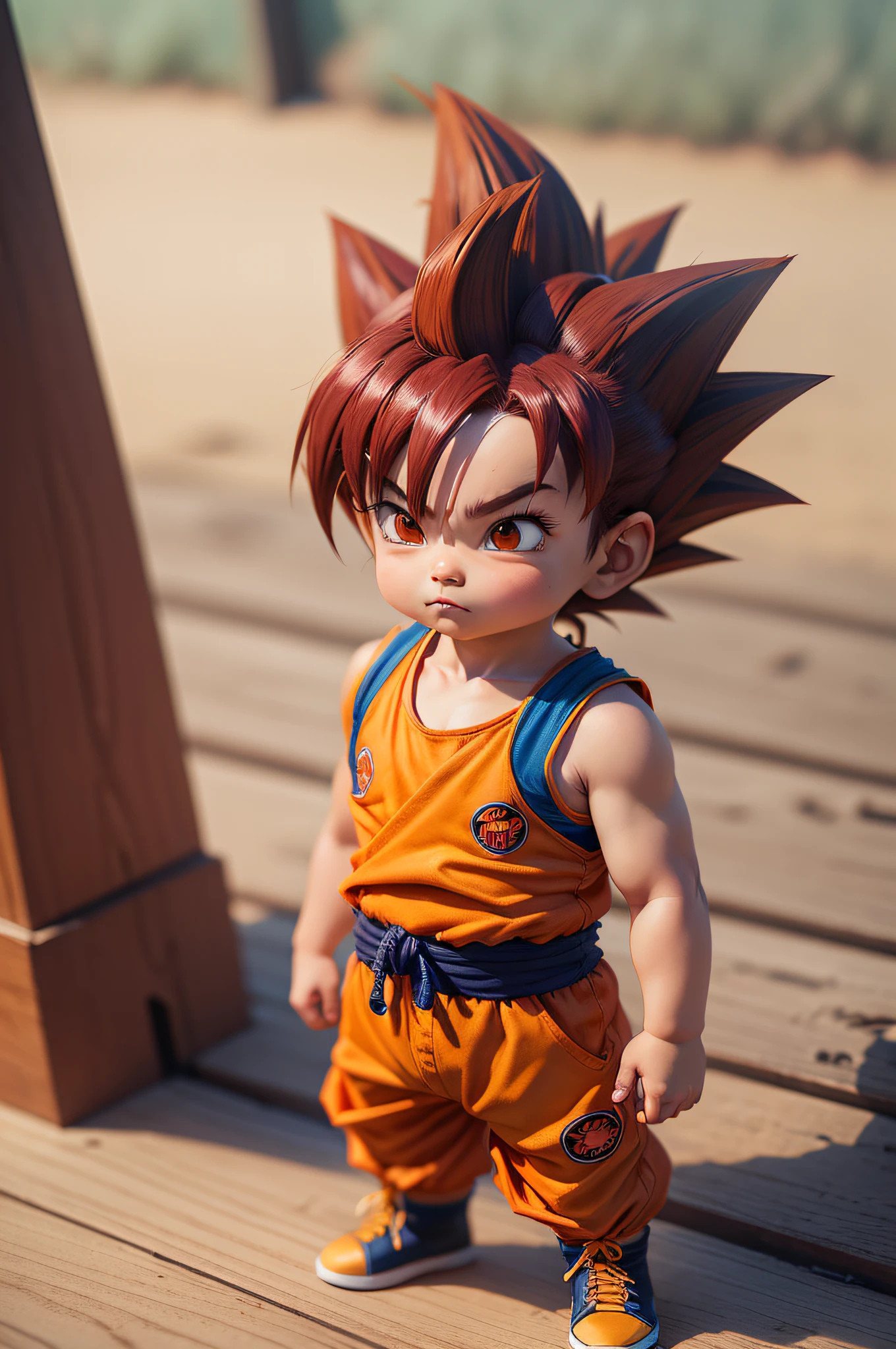 (best quality, Altas, Realistic) ,funko, goku, dragon ball, kid, 8k