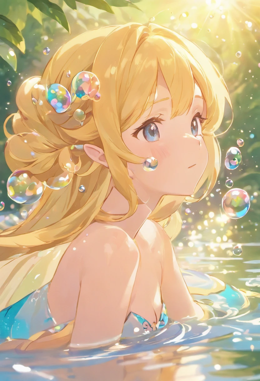 (best quality,4k,highres),ultra-detailed, realistic,portrait,soft lighting, dreamy colors,nymph,peaceful lake scene,detailed rendering,blowing bubbles,magical effects,wishes,reflection of sunset.

This is the drawing prompt I generated：

"A breathtaking scene of a nymph making wishes by a tranquil lake, rendered in exquisite detail with ultra-detailed 3D modeling. The nymph, beautifully rendered down to the smallest details, can be seen gently blowing bubbles into the air, each one filled with hopeful wishes. The bubbles capture the reflection of the setting sun, creating a dreamlike creation with a magical effect. The overall atmosphere is soft and filled with hope and tranquility. The portrait style emphasizes the nymph's delicate features, while the soft lighting creates a dreamy ambiance. The colors are vibrant and evoke a sense of magic and serenity. This scene is a true masterpiece, crafted with the highest quality and attention to every detail, giving viewers an immersive and awe-inspiring experience."