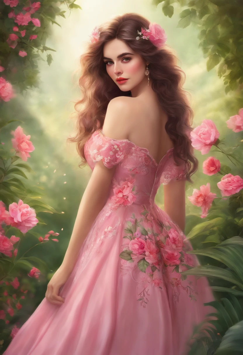 Scarlett Johansson in the style of Marco Marzzoni's botanical masterpieces, Detailed, Hyper-realistic, Front view, A model of symbolism and surrealism, A painting by MSE Agnes Cecil（Agnes Cecile）of the charming and seductive Scarlett Johansson（Scarlett Johansson）, Luminous design, pastelcolor, ink dripping, Spring lanterns, intricatedesign, Look at the intertwined audience, Beautiful and seductive Scarlett Johansson, Flowers, Pastel, looking toward the viewer, Front view