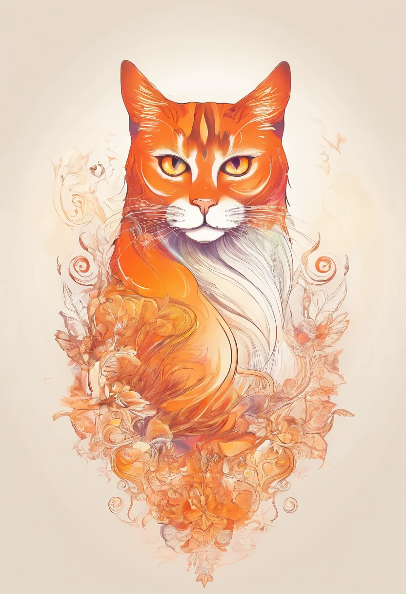 logo com a cara de gato laranja com branco