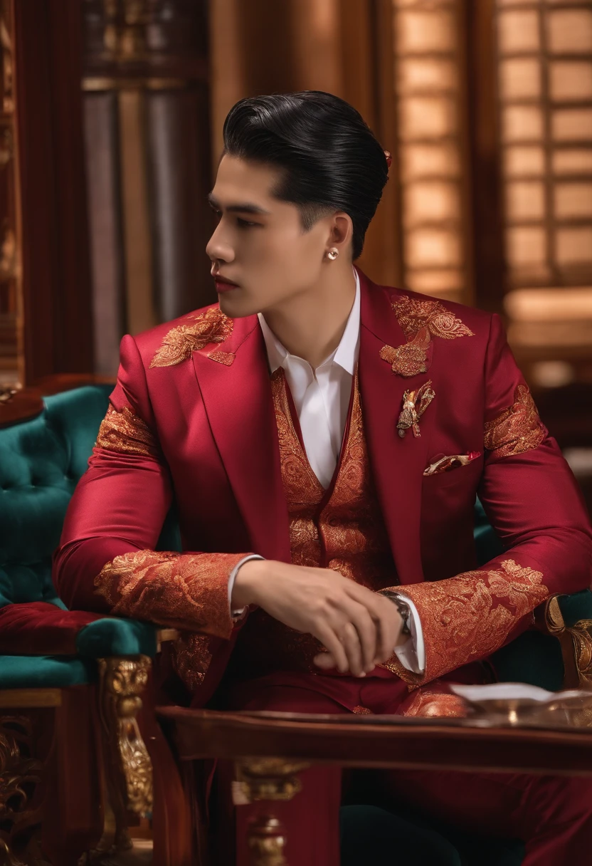 Ao lado do rio Huangpu,business suit, cabelo loiro ,