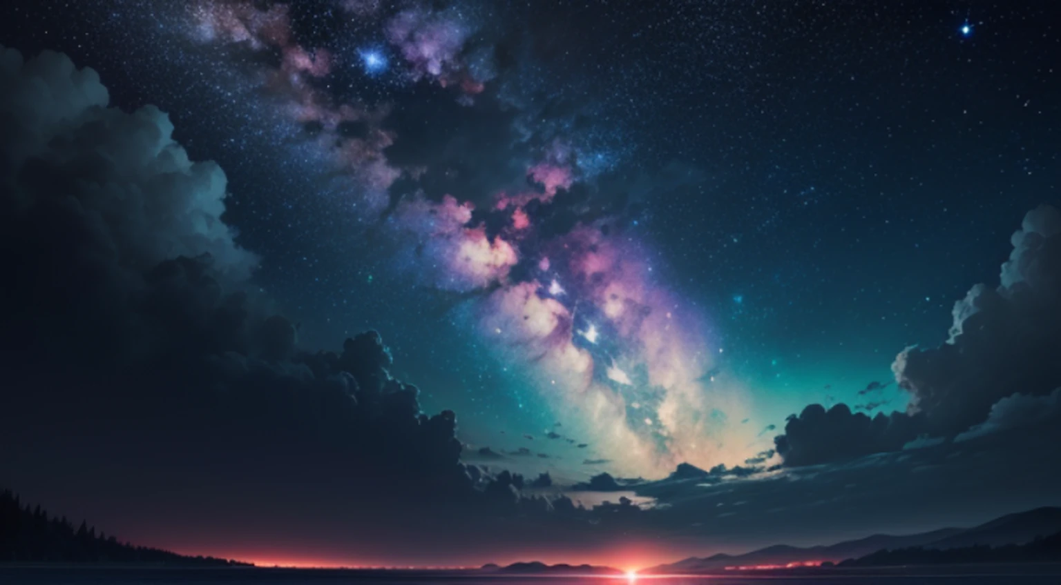 nigh sky,Vista distante,lua de sangue,nuvem,starly sky
