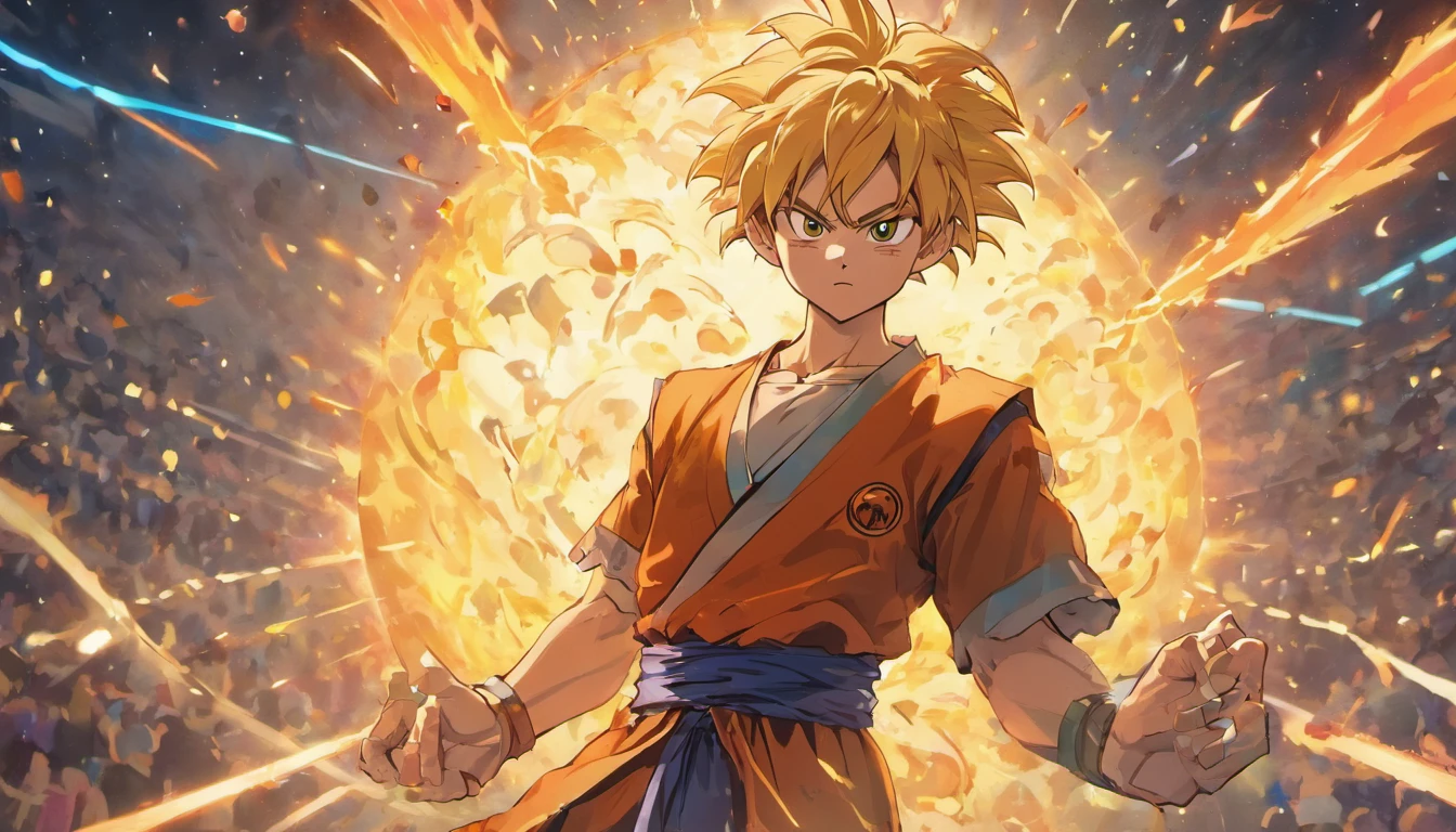 Dragon Ball,Wukong,SuperSaiyan,Manhwa Style,The scene of PK in the martial arts convention,Guild wars,Big scene