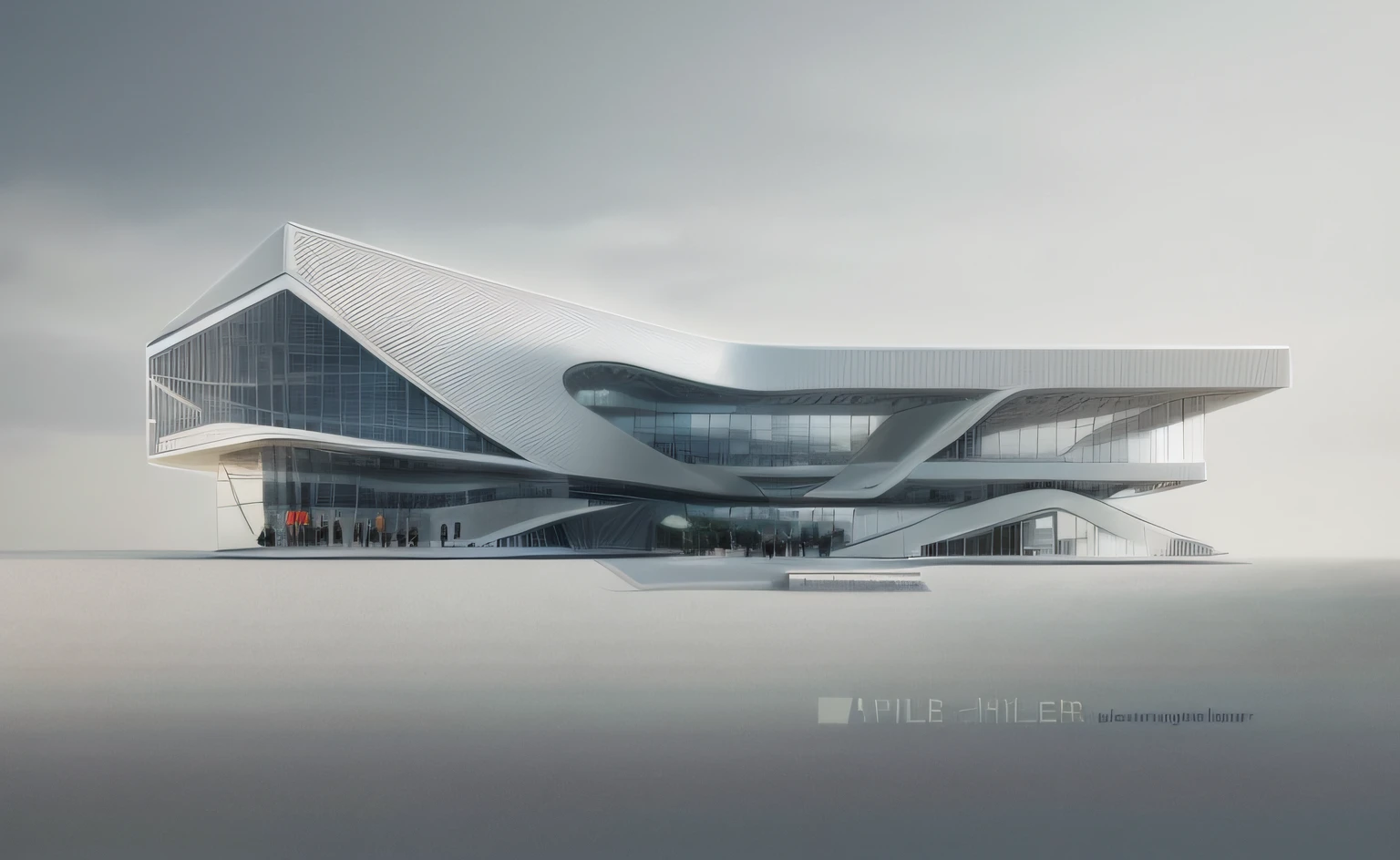 a drawing of a building with a lot of people walking around it, architectural concept, architecture visualisation, architectural illustration, architectural rendering, concept illustration, overall architectural design, vertical architecture, by Karl Völker, architectural section, architecture visualization, architecture render ”, by Zha Shibiao, concept drawing, inspired by Hermann Rüdisühli