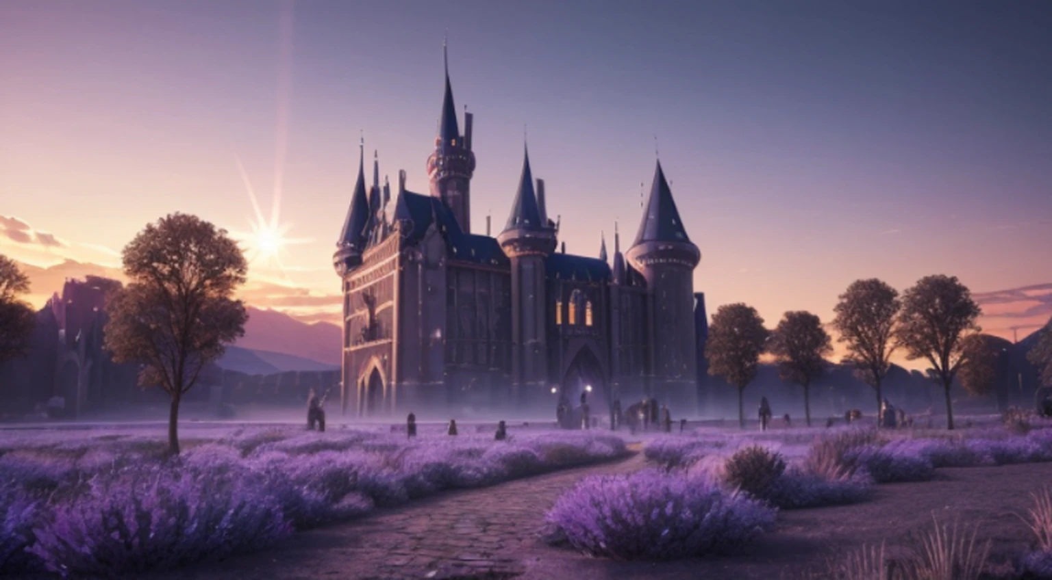 a medieval magic festival on a moonlit night, In the center of the image is 1 stunning Gothic castle that serves as the backdrop for the magic performances and activities taking place. Enchanted light effects add to the ethereal atmosphere of the scene,The color scheme is rich jewel tones with gold accents, adding to the magical vibe,elegant,fantasy, global illumination, backlighting,bloom, ((cold light)), sharp focus, photo realistic, background out of focus, cinematic composition , ultra-detailed, realistic , hyper-realistic , volumetric lighting, 8k, trending on artstation
