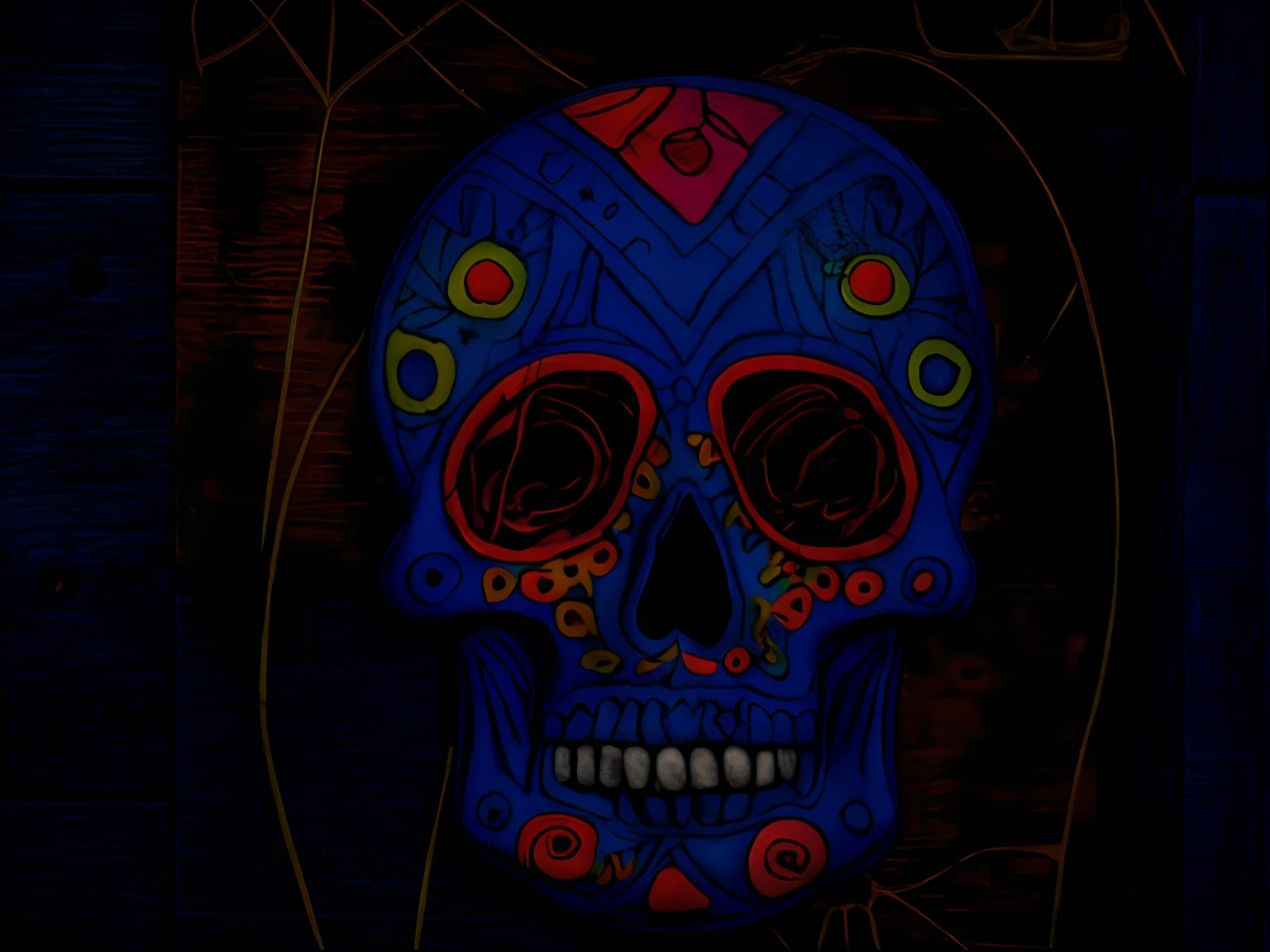 brightly colored sugar skull surrounded by roses on a gold background, dia de los muertos. 8 k, portrait of a sugar skull, background artwork, highly detailed digital artwork, sugar skull, 8k high quality detailed art, sacred skull, 4 k highly detailed art, low detailed. digital painting, digital painting highly detailed, calavera, over detailed art