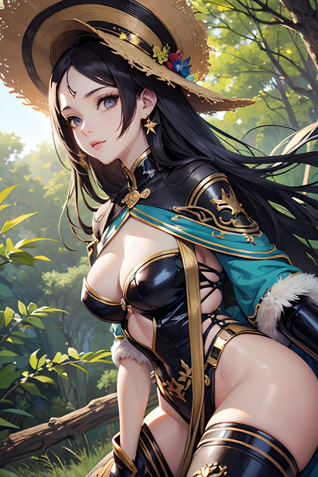 1mulher,Looks good to human eyes, branca caucasiana, cabelos longos prateados desgrenhados, olhos negros sem pupila, face delicada e bonita, middlebreasts, corpo delgado bastante chamativo, vestida apenas com um manto e botas feitas de pele animal, pingos de suor, holding a staff taken from an oak tree, caminhando por uma trilha indo para um desfiladeiro, imagem vista de cima, sentido de frente, emphasizing their features and physical appearance, dynamics, realista, UHD, 32k, decote, obra-prima de arte, epic scene, ultra high def, 32k, --auto --s2