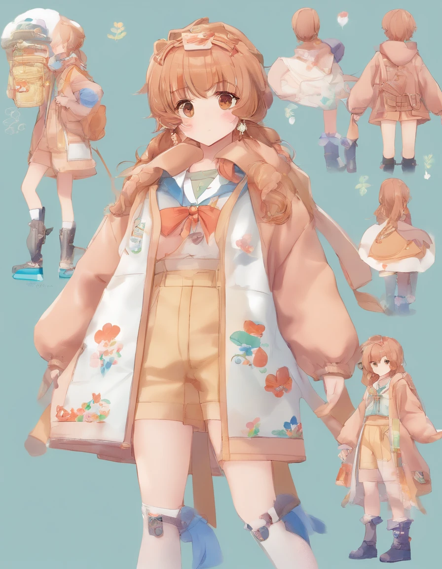 Costume Planning ThemeFall and Winter Return to Dust，Style: Urban simplicity, Old money style, Reference brand TEME 2023. Colors of Moya Seoul 2023: momo, Amber Brown, More about orange-yellow: The top is smart，Casual culottes with loose straps，White shirt material: linen, Cotton, Silk, fleece, Full body front design