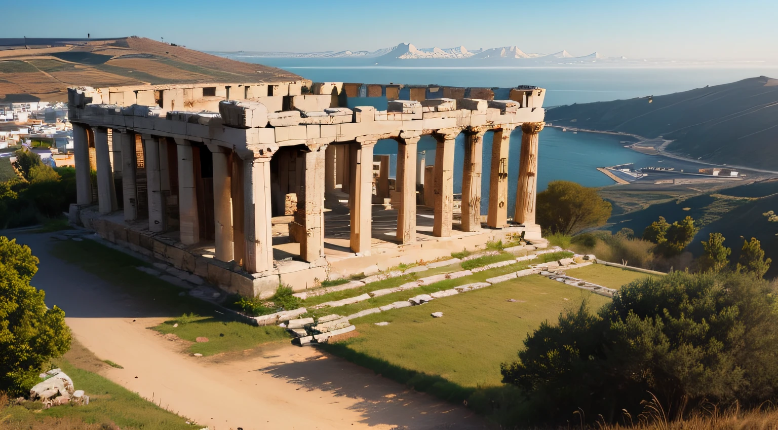 templo grego da antigo ambiente aberto da epoca da antiga grecia!