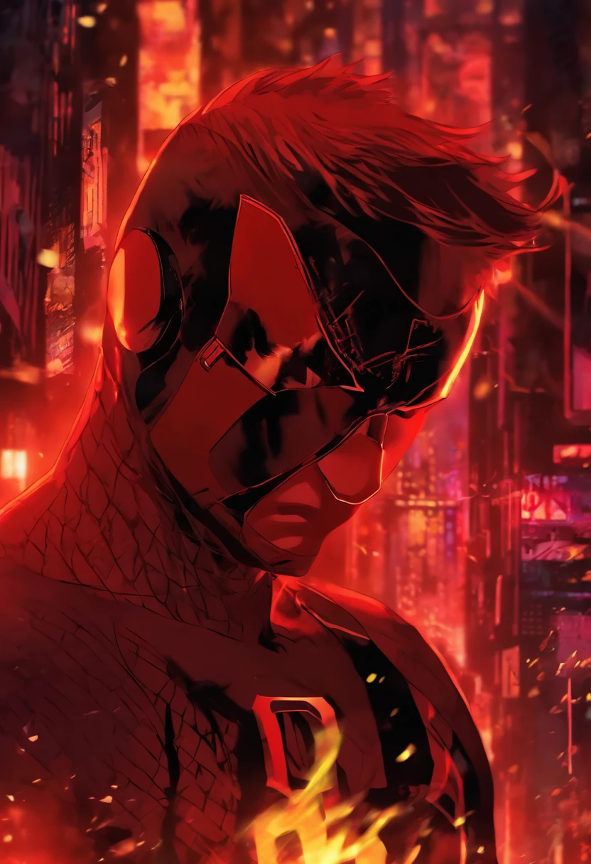 Daredevil as a teenager in a red suit