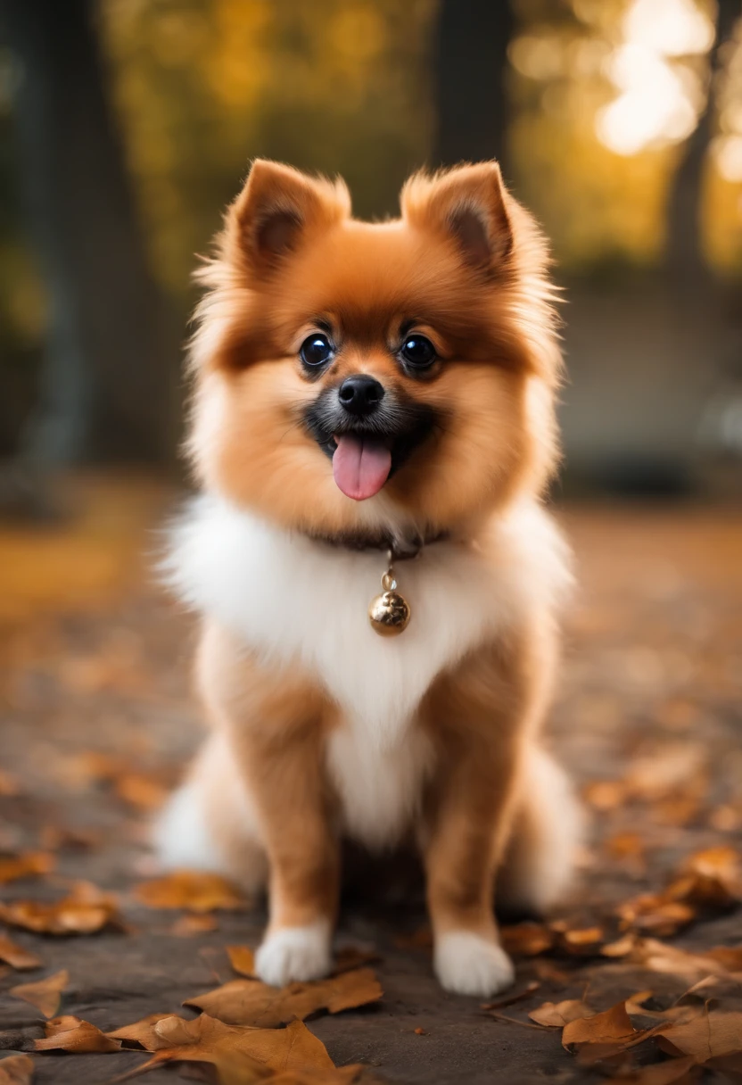 Lulu of small Pomerania in a square, correndo atras de uma bola, 8k, Estilo Disney, pixar 3d