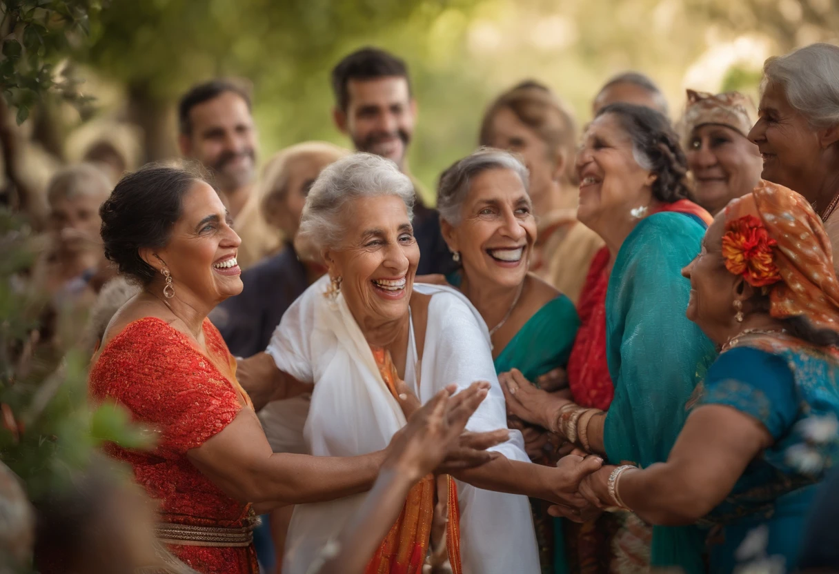 Images of people interacting and supporting each other