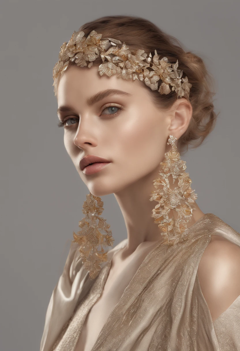 The prompt for Stable Diffusion is:
"diamond earrings on a white background, in the style of trompe-l'oeil folds, light brown and gold, Radiant Clusters, theatrical gestures, recycled, Dente Wu, contrasting (best quality, 4k, 8k, highres, masterpiece:1.2), ultra-detailed, (realistic, photorealistic, photo-realistic:1.37), HDR, UHD, studio lighting, ultra-fine painting, sharp focus, physically-based rendering, extreme detail description, professional, vivid colors, bokeh, portraits, contrasting colors, theatrical lighting"