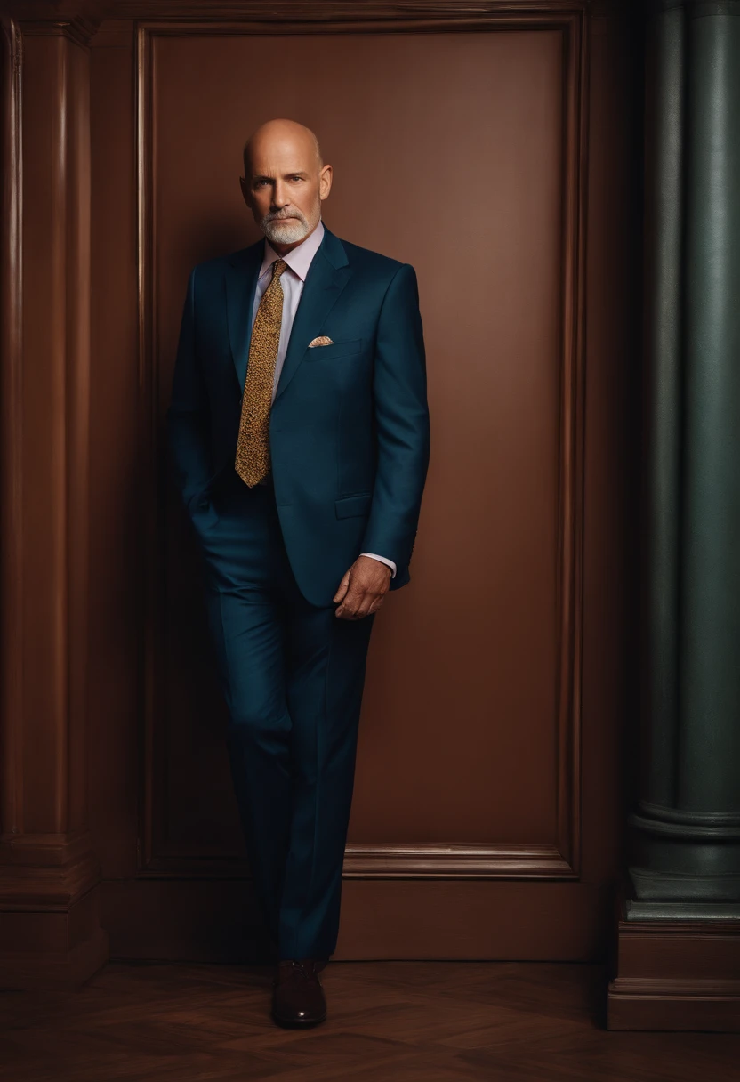 wise man age 50 years, Bald well dressed suit and shorts is serious, melhor qualidade