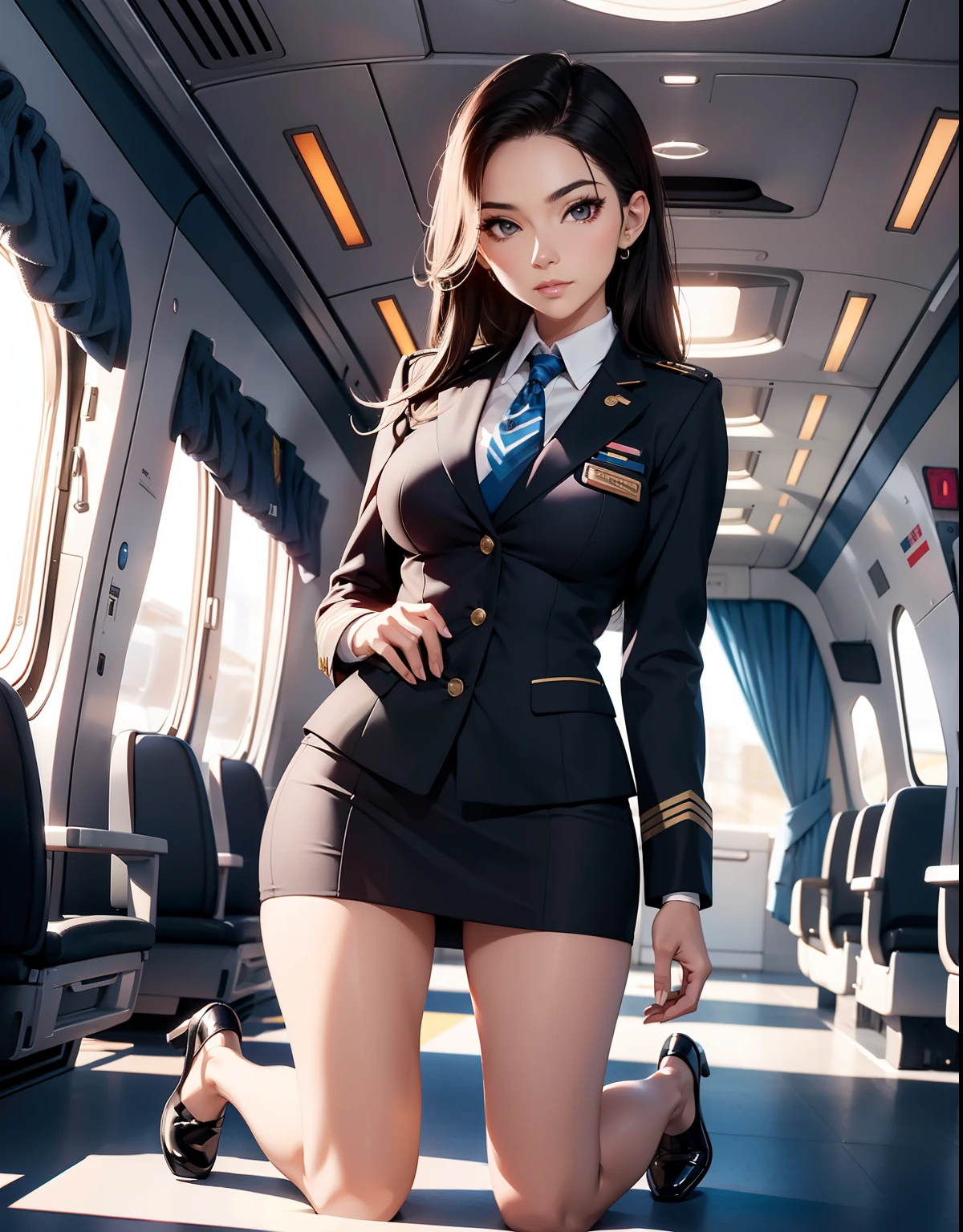 Leaky face,stewardess,The kinky is exposed,Sexy good body,Leakage of underwear,Bigchest,Strike sexy poses