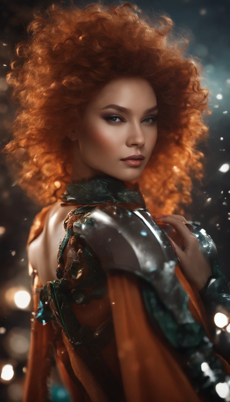 (Dynamic Angle:1.4), ((Pose all over the body:1.5), (Colorful:1.2), (Extremely detailed CG Unity 16k wallpaper:1.1), (Noise Removal Strength: 1.45), (tmasterpiece:1.37), ((offcial art)), (Masterpiece, Top quality, offcial art, Beautiful and aesthetic, are in the center, Face front:1) A girl, Smile, Close-up portrait, And the machine he is using, In the style of orange complexity, Dark orange and light gray, Abstract creation, Elaborate costumes, Crimson and green hair, Deep blue wind, cumulonimbus clouds, Girls, Sapphire, Dramatic effect, Sense of space, meteors, Night sky, Close-up, (Masterpiece), Best quality