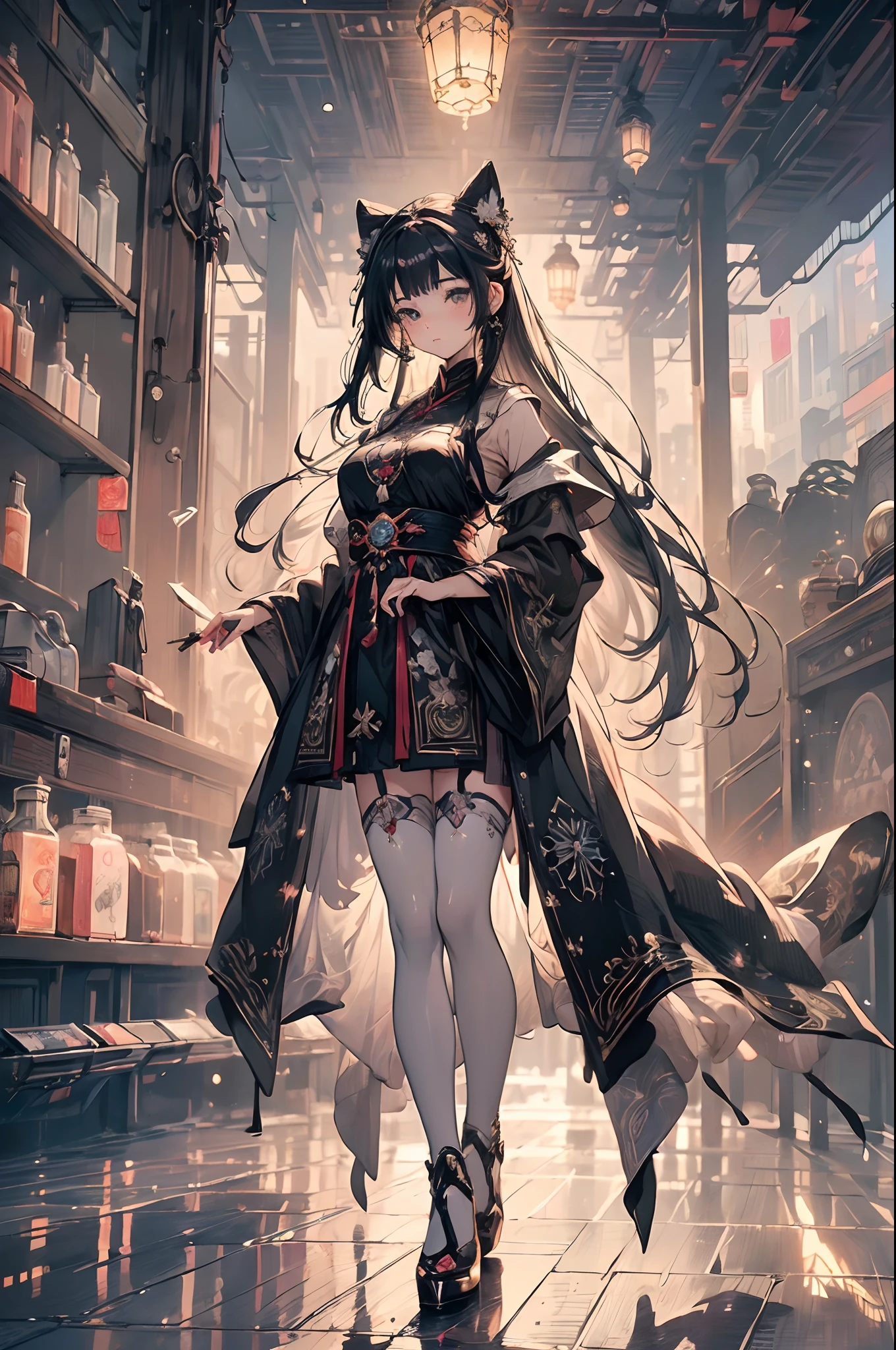 (((tmasterpiece)))、(((top-quality)))、((ultra-definition))、(High Definition CG Illustration)、((Extremely Delicately Beautiful))、The future city、ellegance, immensity, Fantastical,Cinematic light、独奏、full body Esbian、Cyber City、2060s、kawaii girl、Shining girl、trending on artstationh、Rachel Walker