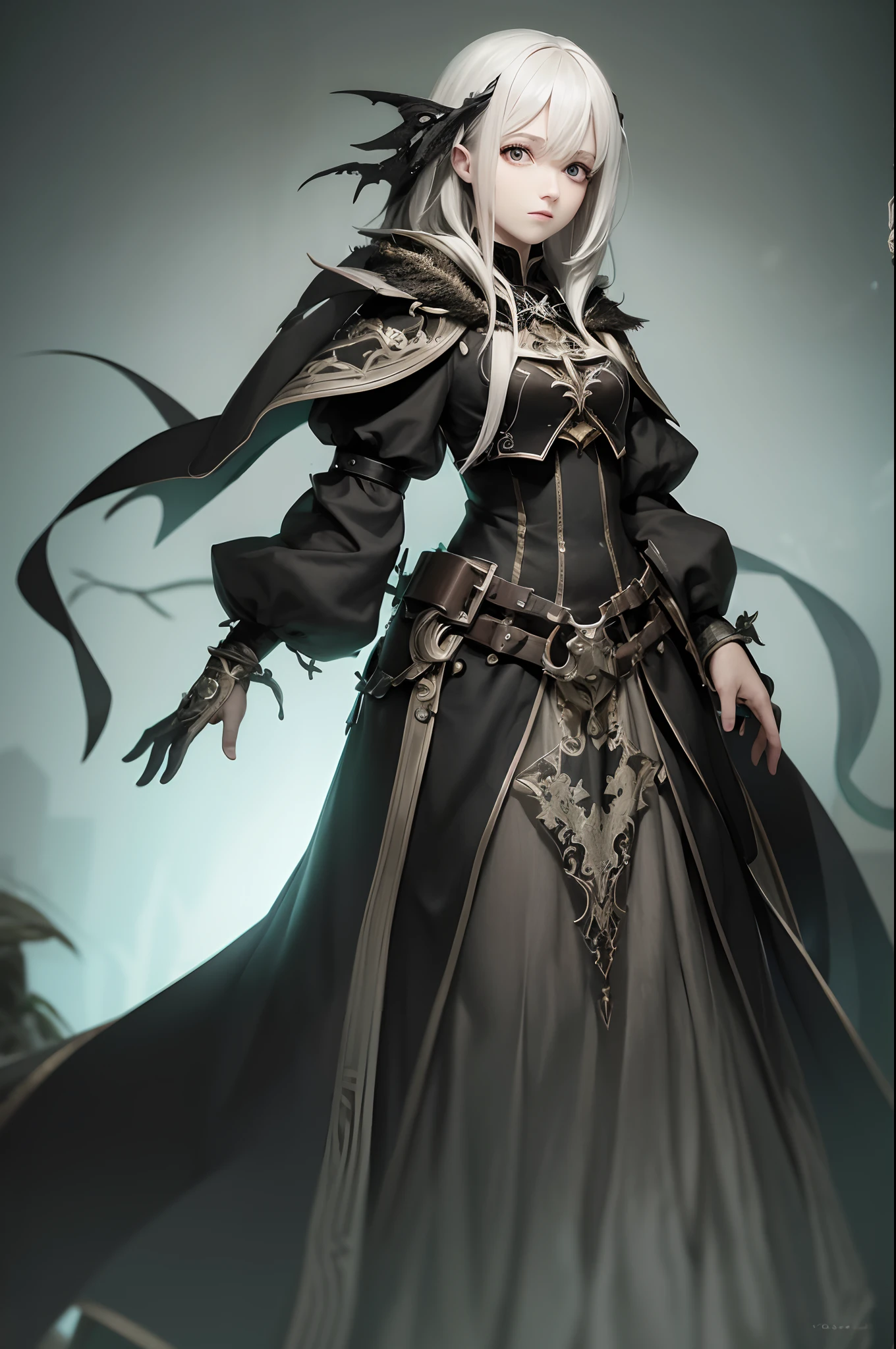 nevoa toxica, castelo, vestes longa,detalhes em prata ,8K, old robes, dark necromancer, detalhado, alto detalhes, vestes velha, cajado de poder, masmorra, escuridao