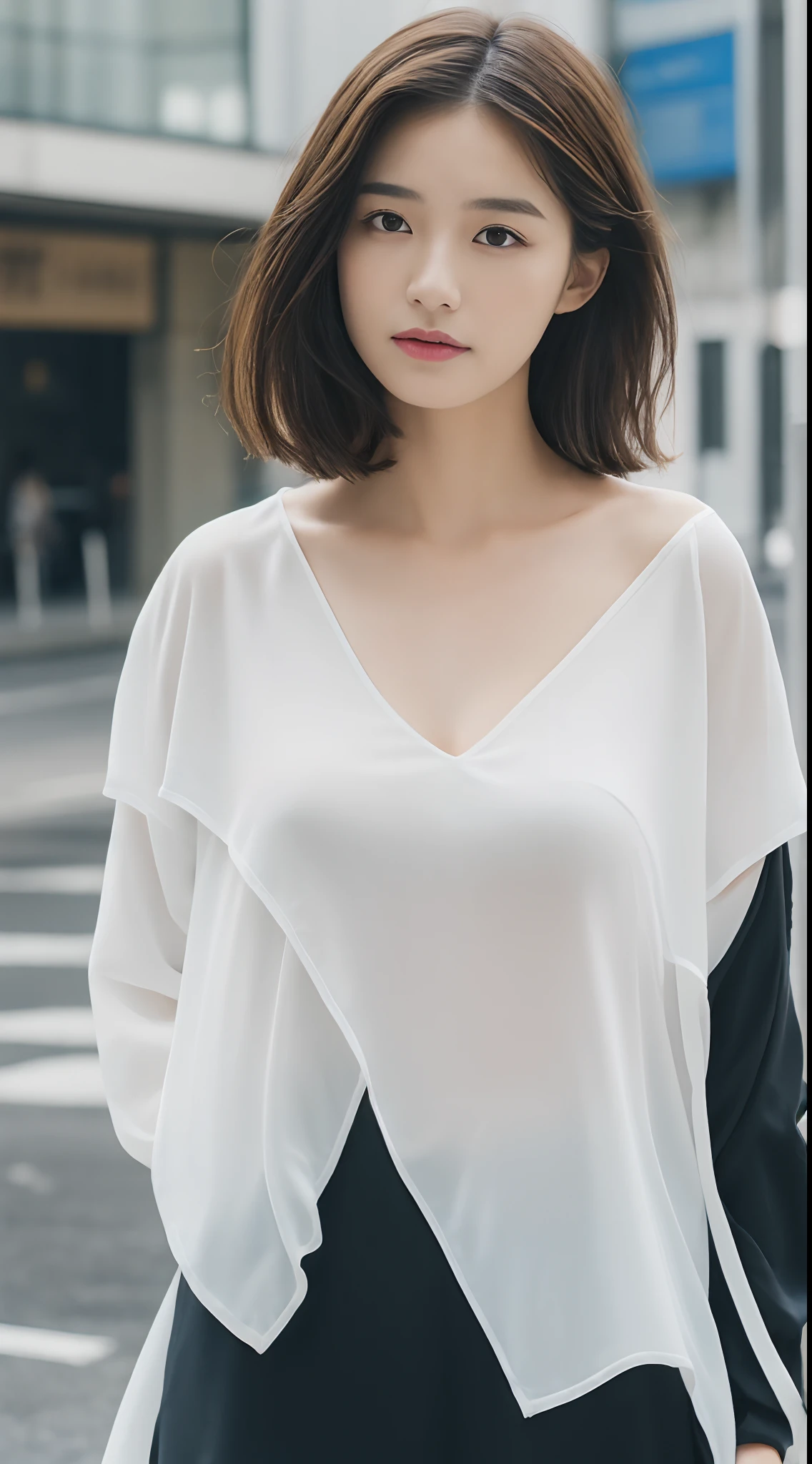 ((Best Quality, 8K, Masterpiece:1.3)), Focus: 1.2, Perfect Body Beauty: 1.4, Buttocks: 1.2, ((Layered Haircut, Breasts: 1.2)), (Wet Clothes: 1.1) , (Rain, Street:1.3), Bandeau Dress: 1.1, Highly Detailed Face and Skin Texture, Delicate Eyes, Double Eyelids, Whitened Skin, Long Hair
