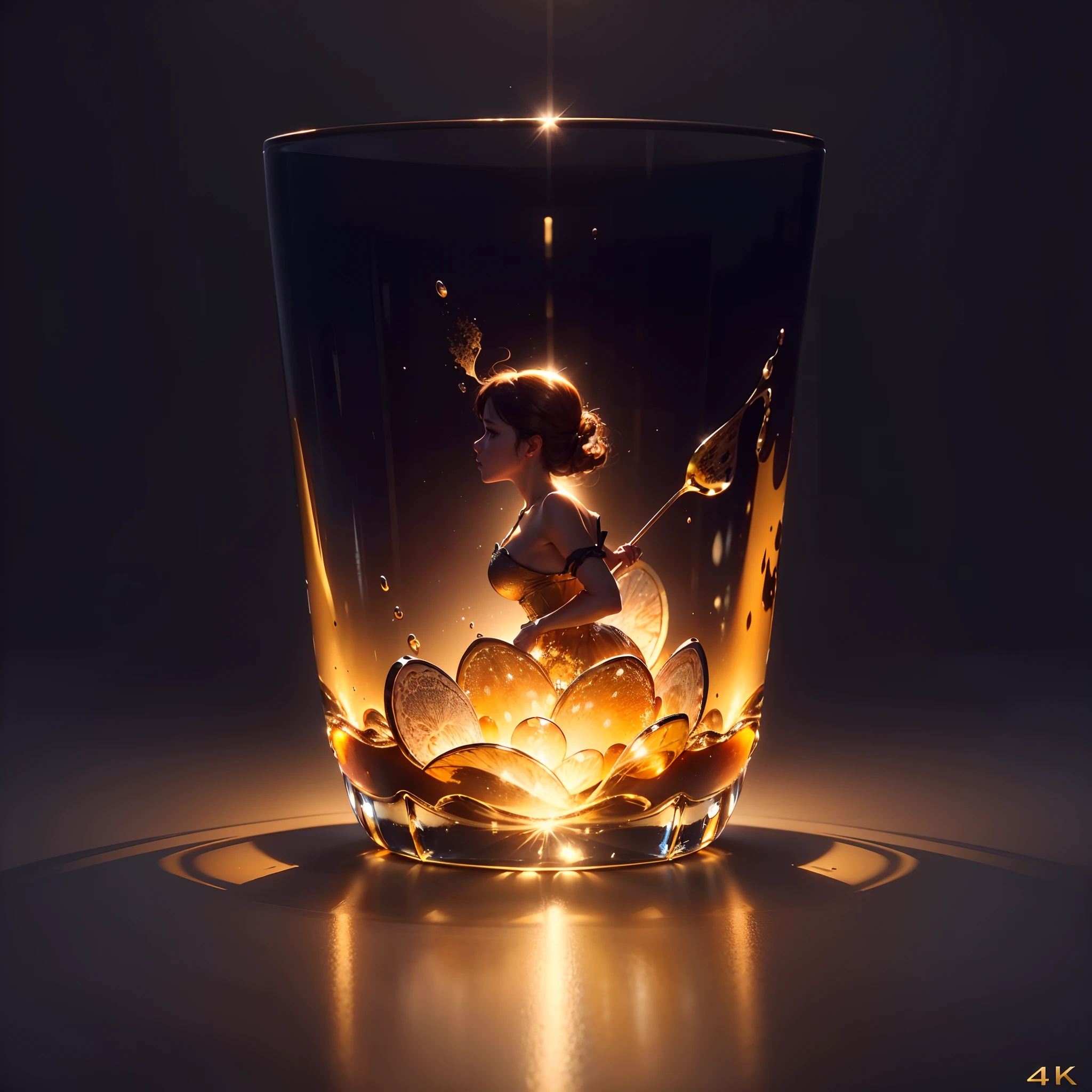 (Best quality,4K,8K,A high resolution,Masterpiece:1.2),Ultra-detailed,(Realistic,Photorealistic,photo-realistic:1.37),Stylized:1.3,Translucent glass containers,Women's silhouette,Impeccable lighting and shading,Contrast brightness,Ultra-clear details,ultra - detailed,highest quality,best qualtiy