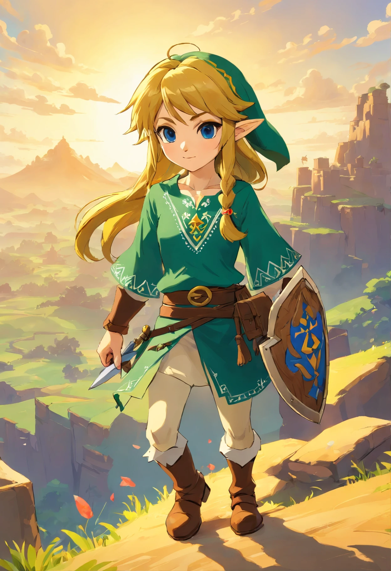 corpo inteiro, pessoa para o jogo zelda, The Zelda Manega, Man, personagem zelda ff, No estilo de Ian McQue, Temmie Chang, figurino estiloso, Romanetian depictions of the desert, Jean-Baptiste Monge, Academy of Science