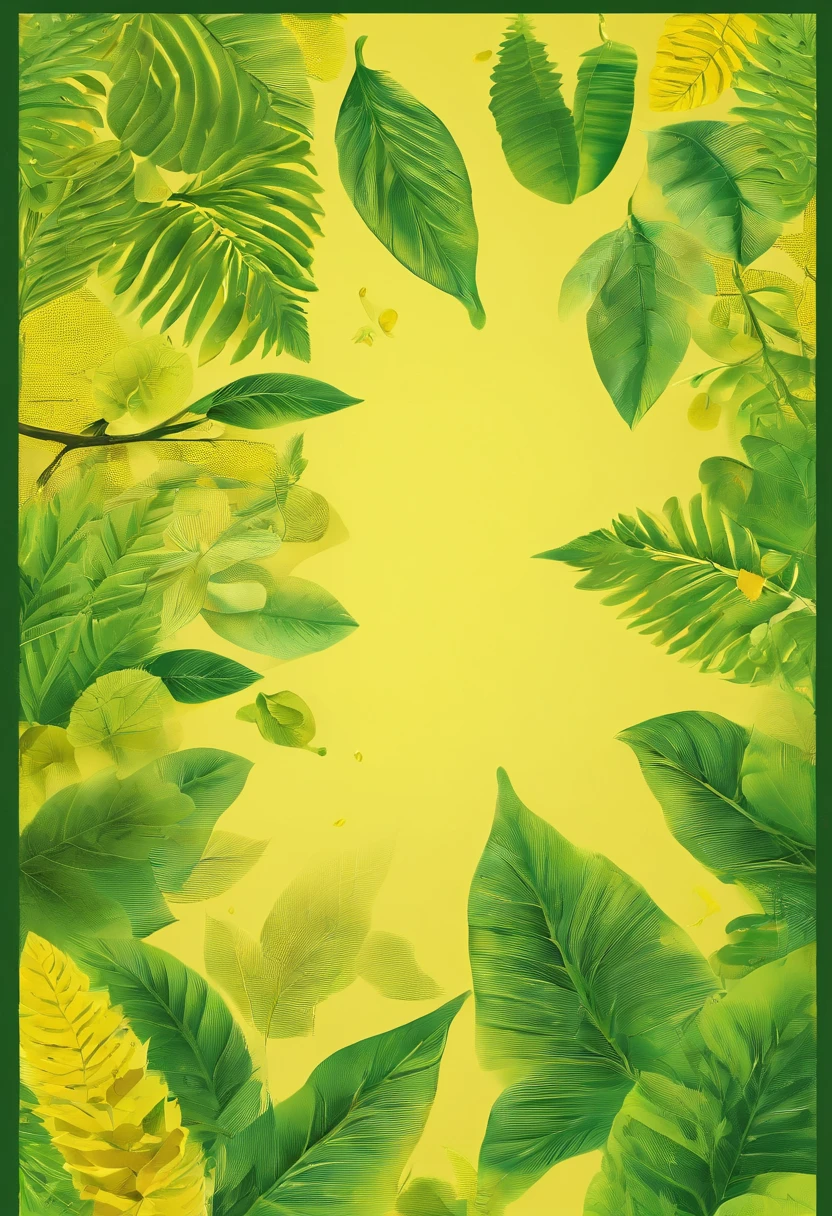 there is a picture of a yellow background with leaves, yellow theme, green and yellow colors, with a yellow green smog sky, yellow and green, yellow background, yellow and green scheme, background: green and yellow tones, green and yellow,