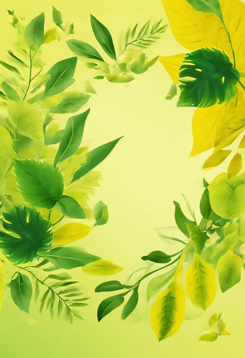 there is a picture of a yellow background with leaves, yellow theme, green and yellow colors, with a yellow green smog sky, yellow and green, yellow background, yellow and green scheme, background: green and yellow tones, green and yellow,