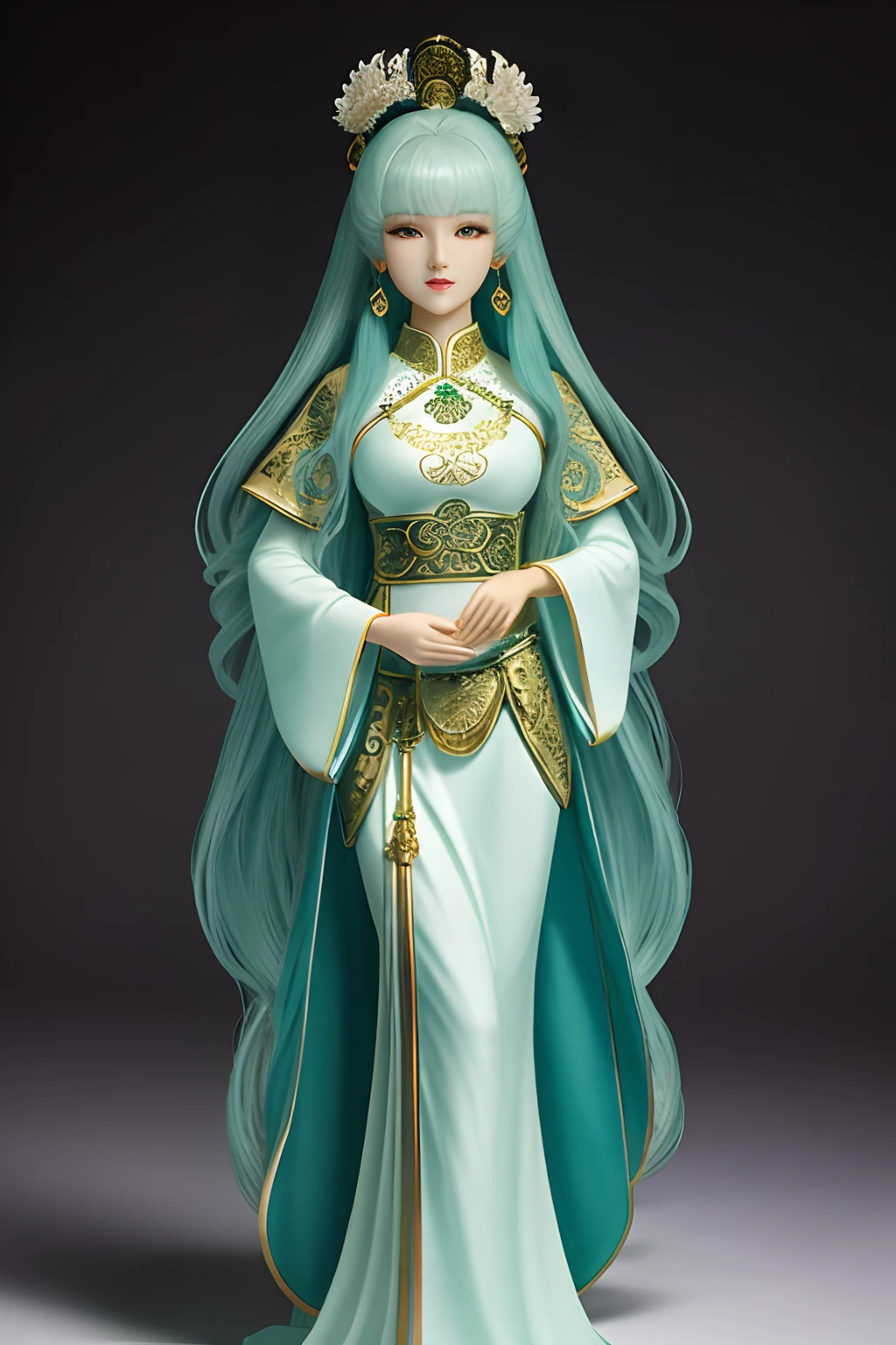 Chinese myths and tales,voyage,Jade carvings,The artwork,light,cleanness,glow effect,White Jade Woman Doll,White jade,full body Esbian,Soio, Female Doll,Clean face、A detailed face、爆乳、Big, Toned buttocks,clong legs、puff,Up-close,Sharp Focus,best qualtiy,8K分辨率,tmasterpiece,Works of masters,