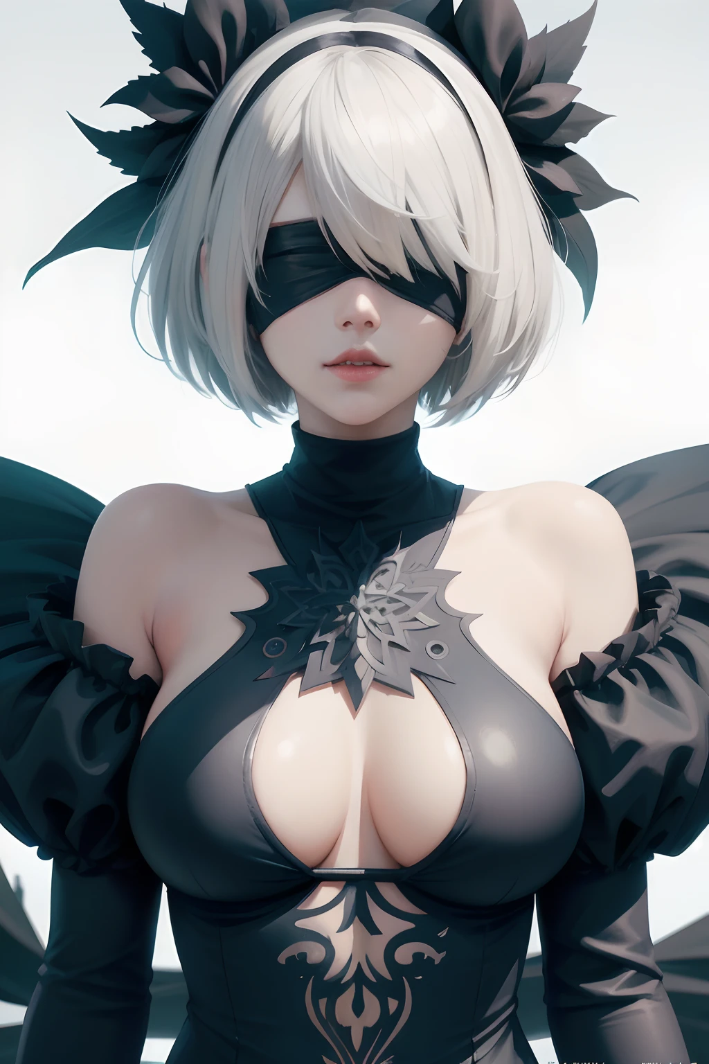 (Detailed face and eyes:1.3),full body,
n_2b,White background,inky,Black blindfold, white swimsuit,
ultra-detailliert,(hight resolution:1.1),Best Quality,(masutepiece:1.3),Cinematic lighting,