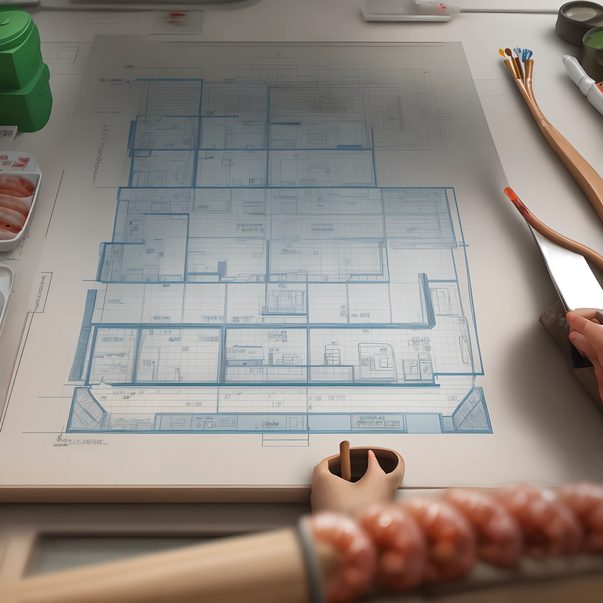 Let's paint the autocad floor plan for the line balancing method for frozen shrimp production process at Minh Phu Seafood Joint Stock Company - Hau Giang