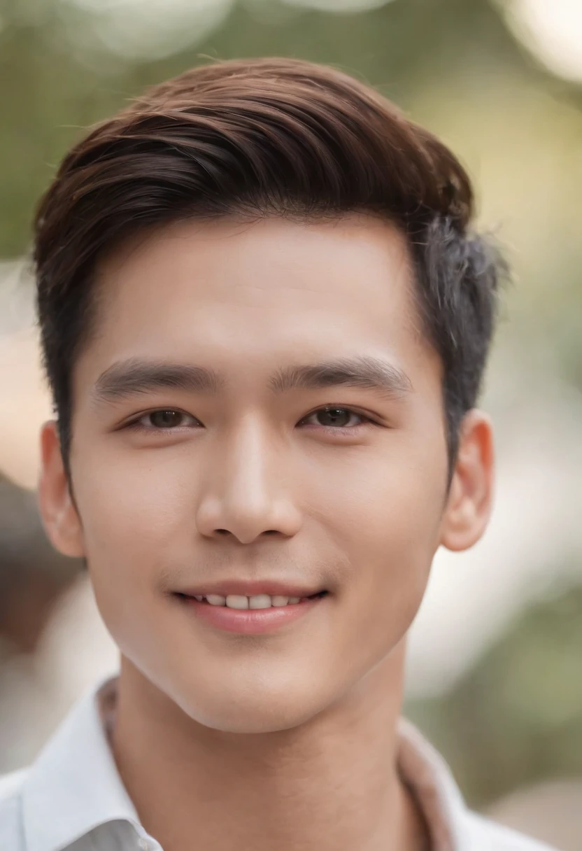 thailand,Male celebrities,Fashionable hipsters,Delicate facial features,Handsome,rays of sunshine,(Toothy smile 1.1),white teeth,Asian superstar,Close-up of portraits,Real Human,Ultra photo realsisim,photore,Hyper-realistic,Ultimate skin