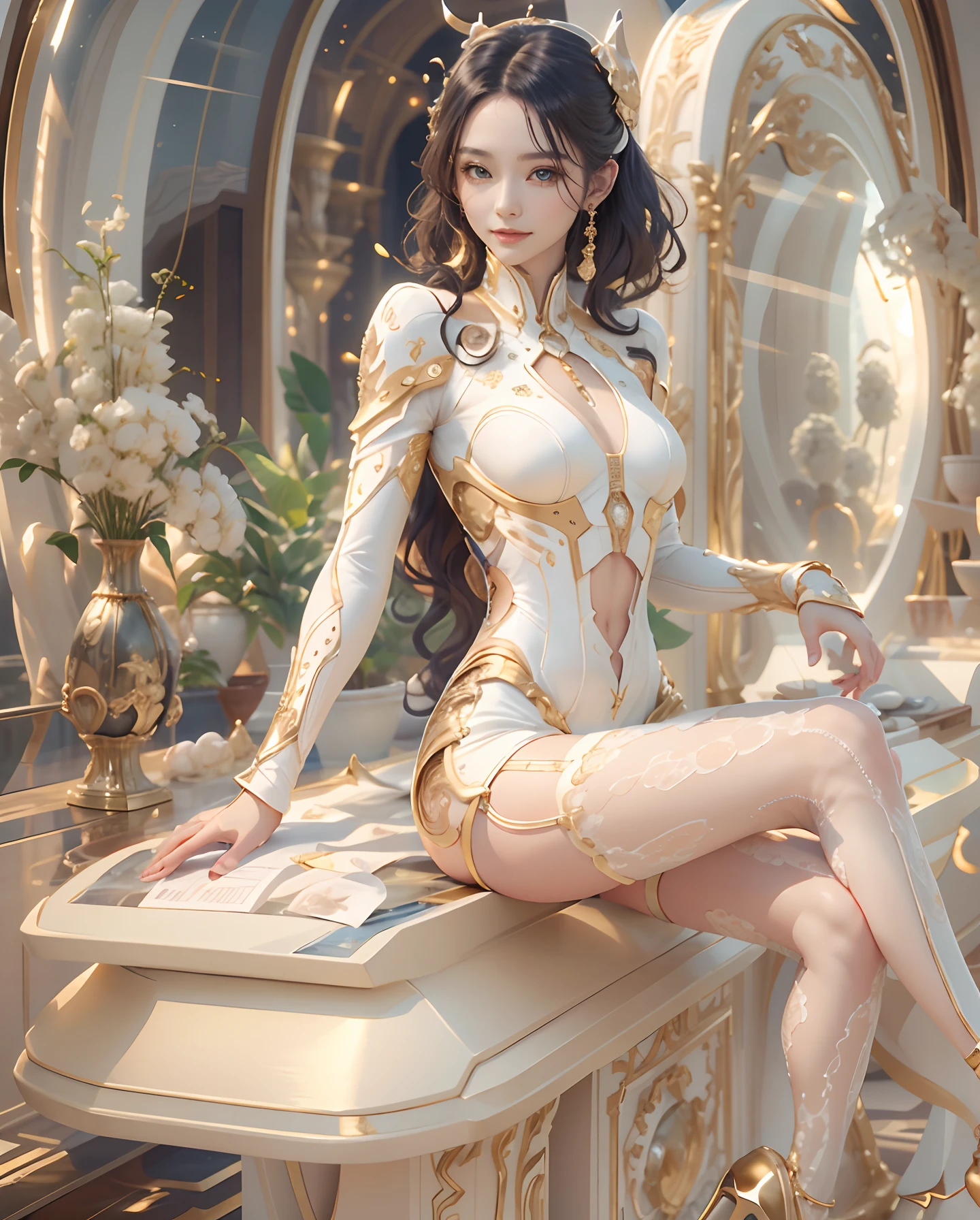 (masterpiece, top quality, best quality, official art, beautiful and aesthetic:1.2), (1girl), extreme detailed,colorful,highest detailed, official art, unity 8k wallpaper, ultra detailed, beautiful and aesthetic, beautiful, masterpiece, best quality, (zentangle, mandala, tangle, entangle) ,holy light,gold foil,gold leaf art,glitter drawing, PerfectNwsjMajic