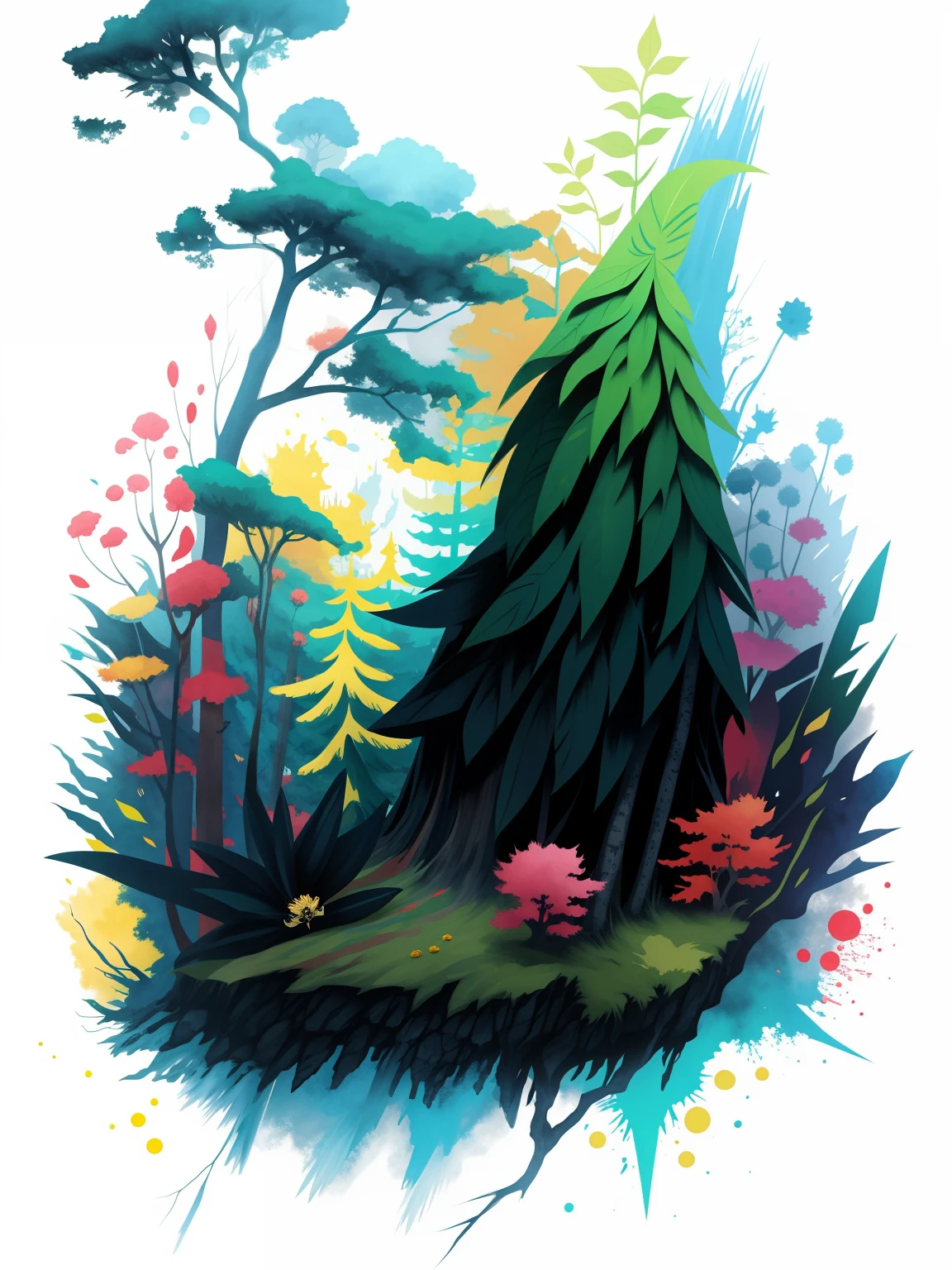 Freedom tee shirt design, green trees, forests, rivers, blue flags, bells, vibrant colors, volcanic eruptions, 24k resolution, hyperdetailed, on white background, an a tee shirt, graphic design animal tattoo design, traditional tattoo style, cute slider mite, T-shirt design, vector art, fantasy art, watercolor effect, digital painting, clean white background, 8K