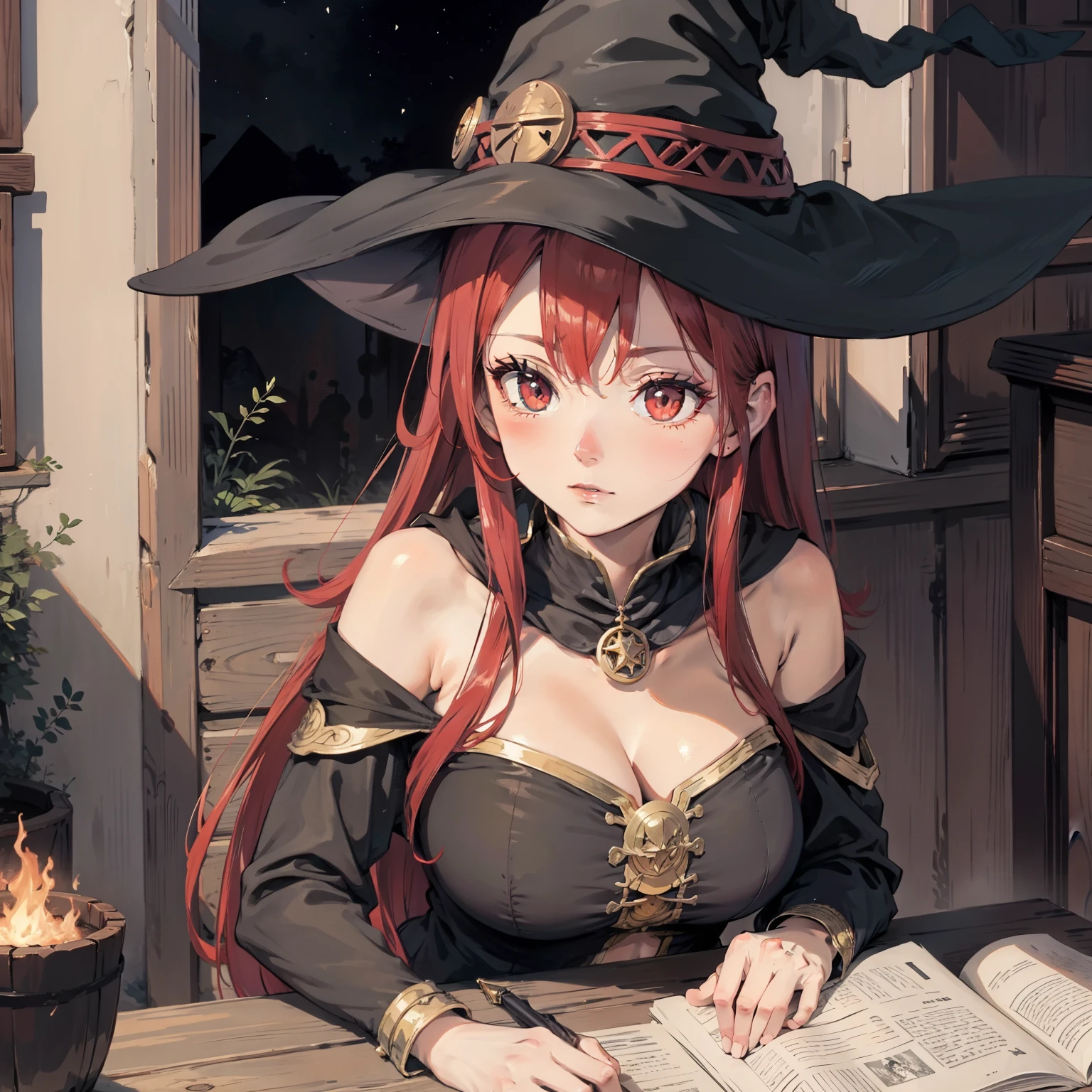 witch, roleplaying, sorceress woman, magic, Red-haired woman