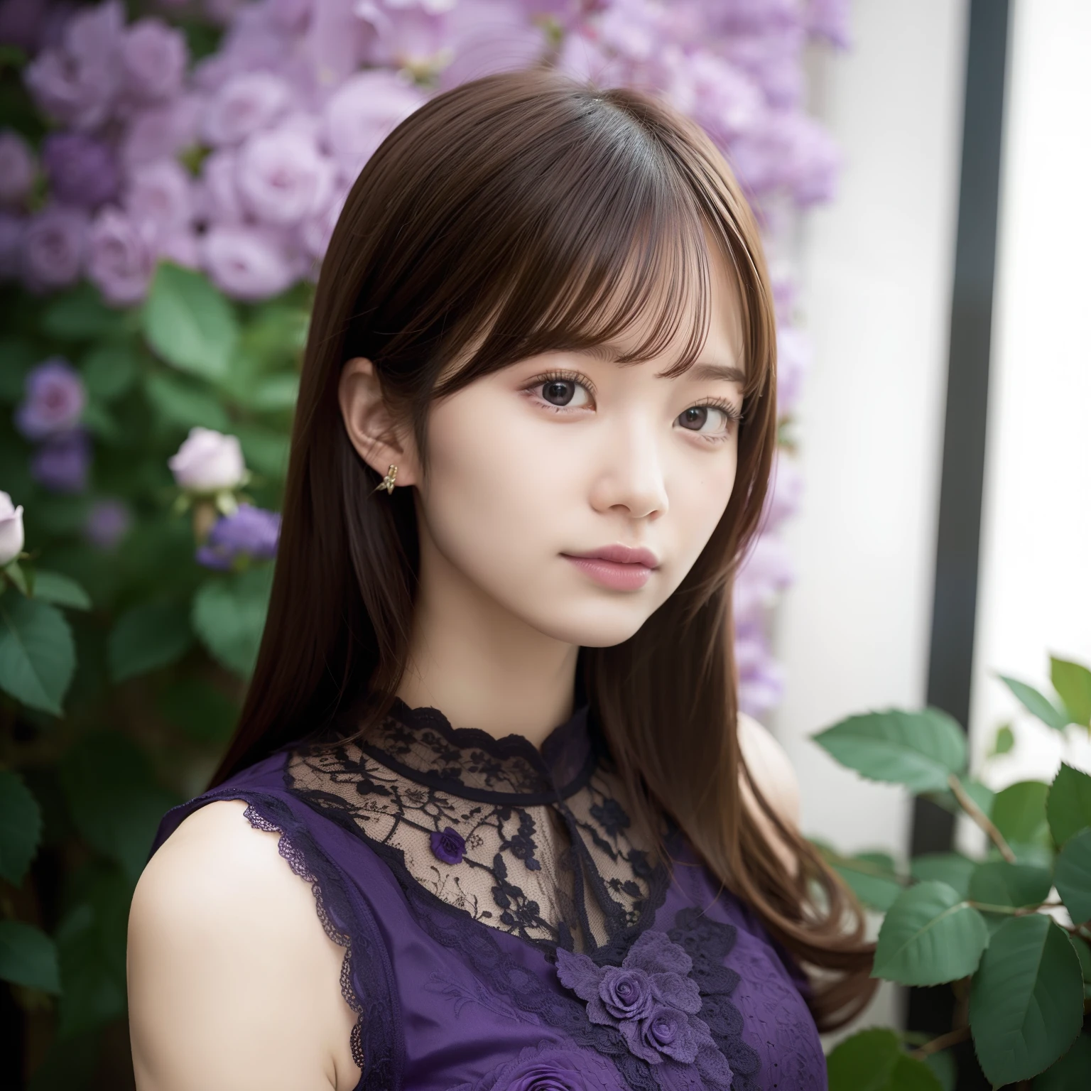 Purple rose potrait