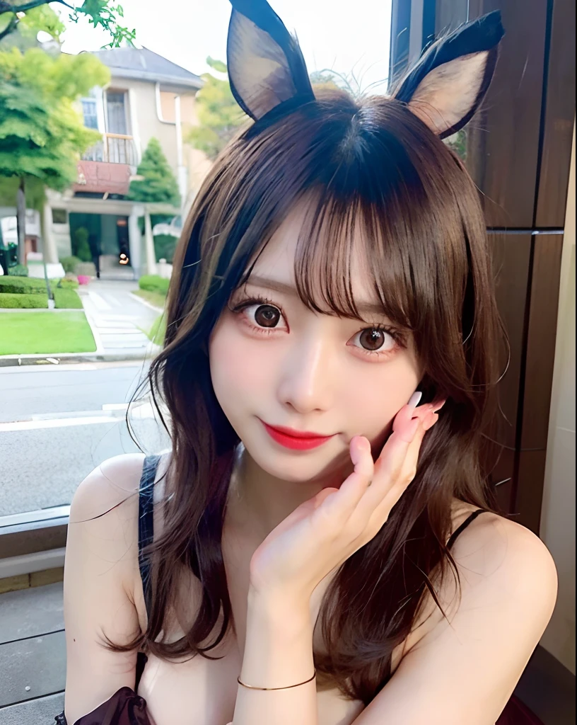 NSFW,((Bunny Cosplay)) ,((Best Quality, 8K, masutepiece :1.3)), (full body Esbian), Sharp Focus :1.2, A pretty woman with perfect figure :1.4, Slender Abs :1.2, ((dark brown hair, Parted bangs,Big breasts :1.2)), (Casino), Highly detailed face and skin texture, Detailed eyes, 二重まぶた ,Lovely smile,Perfect limbs,