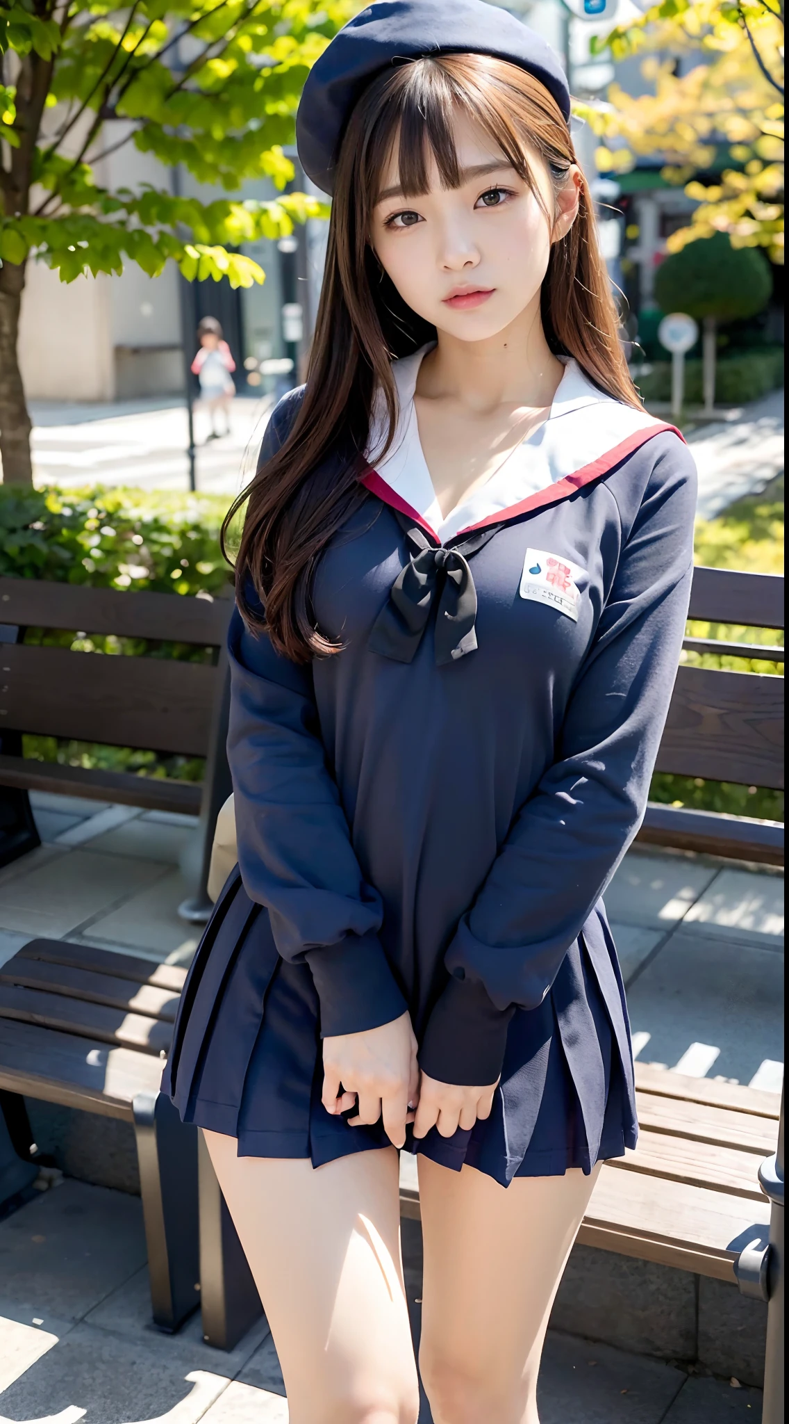 ltra-detailed,highly detailed,best quality,masterpiece,illustration,realistic,photorealistic,
tamako, kitashirakawa tamako, 1girl, solo, cosplay,
school uniform, pinafore dress, neck ribbon, belt, socks, loafers, 
low twintails, ahoge, hair bobbles, 
looking at viewer, 
<lora:tamako_v1_05:0.7>