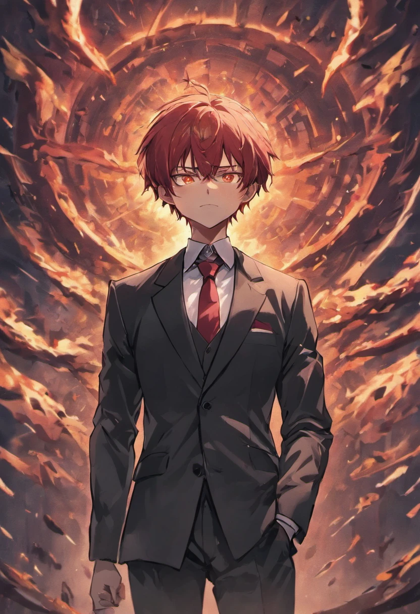 Disturbed demonic male in business suit