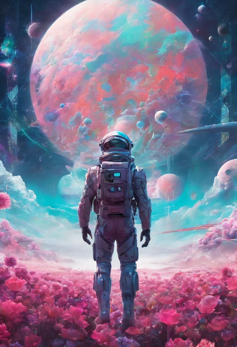 (masterpiece), (best quality), (ultra detailed), Scaramouche(Wanderer), front looking, looking at viewer, upper body, flowers, flowing colors, cloudy sky,