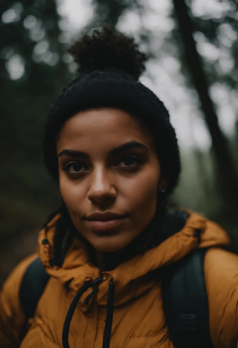 Hiker, in the style of rap aesthetics, schizocore, girl, photo taken with fujifilm superia, charly amani, oversized portraits, babycore, upper body