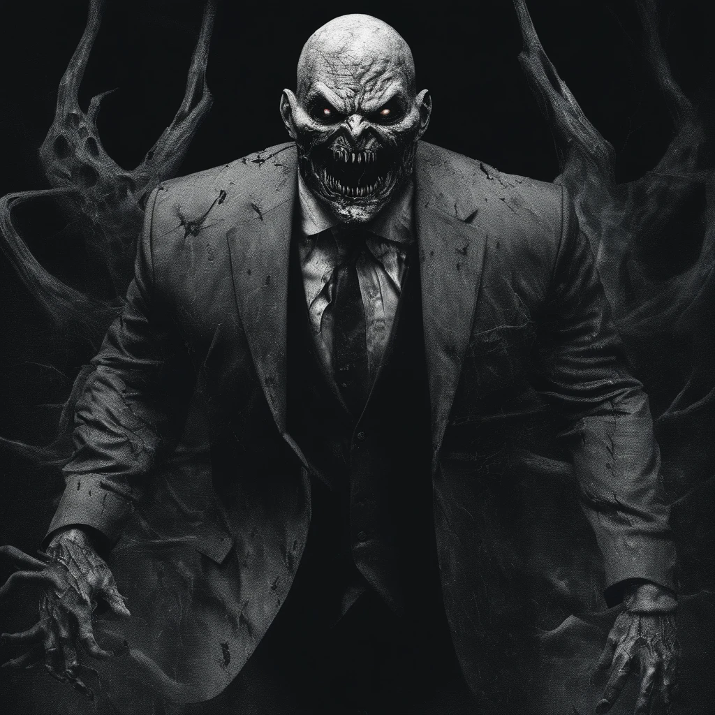 He wears a very dirty doctor's coat splattered with blood., Medical instruments, dark laboratory