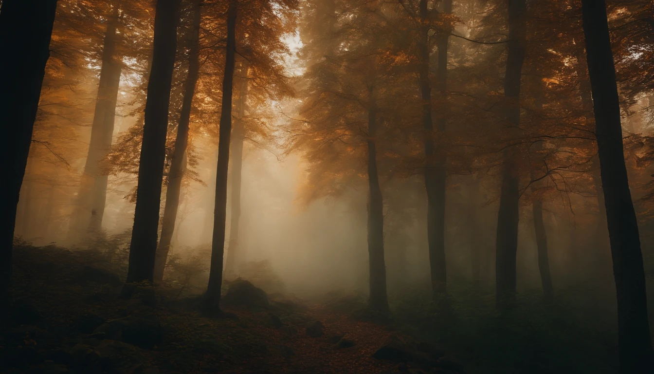 Rich in color,dream colors,Wallpaper's,The color is dark,Towering trees,rios